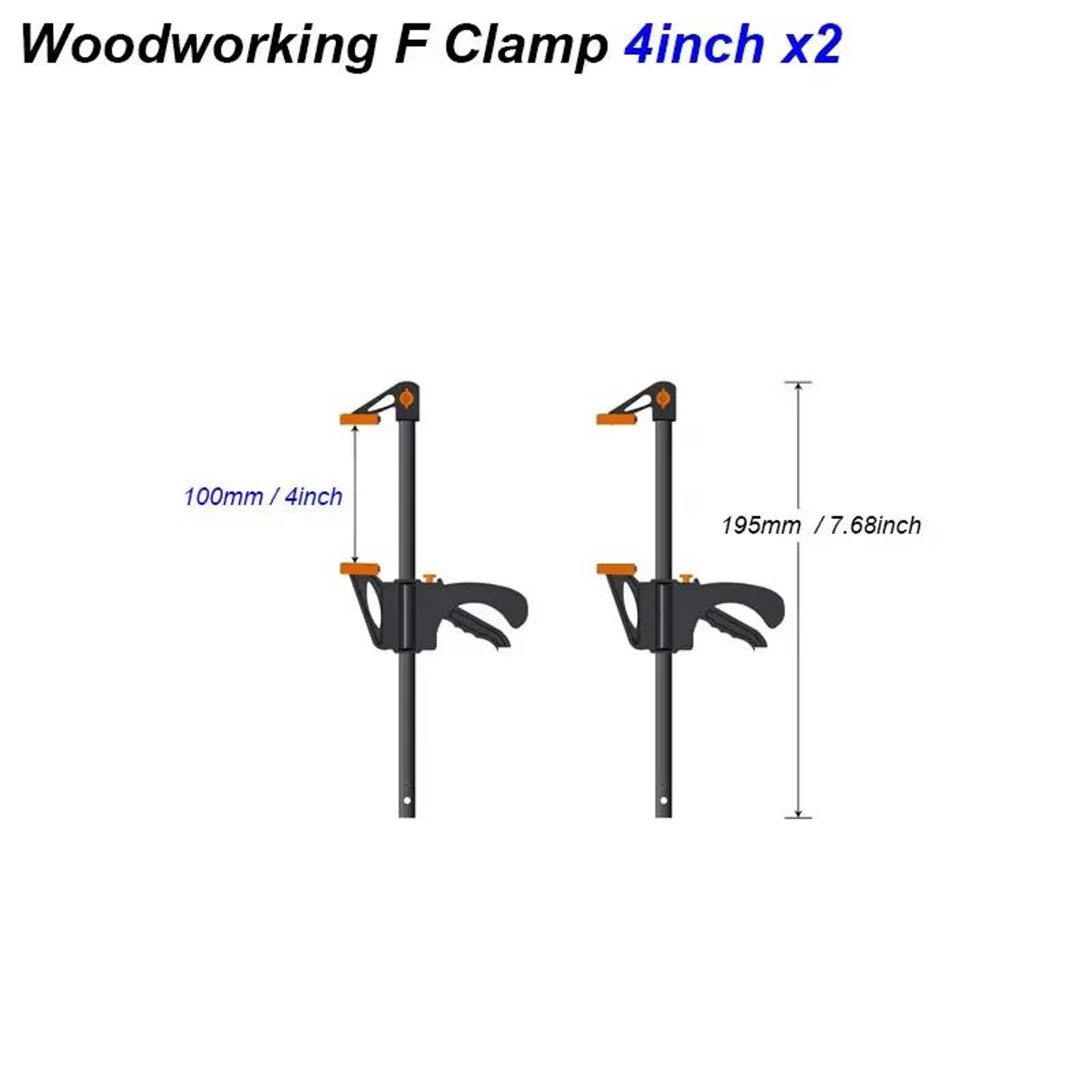 QuickGrip F Clamp Set  HeavyDuty Quick Release Woodworking Clamp Kit 6