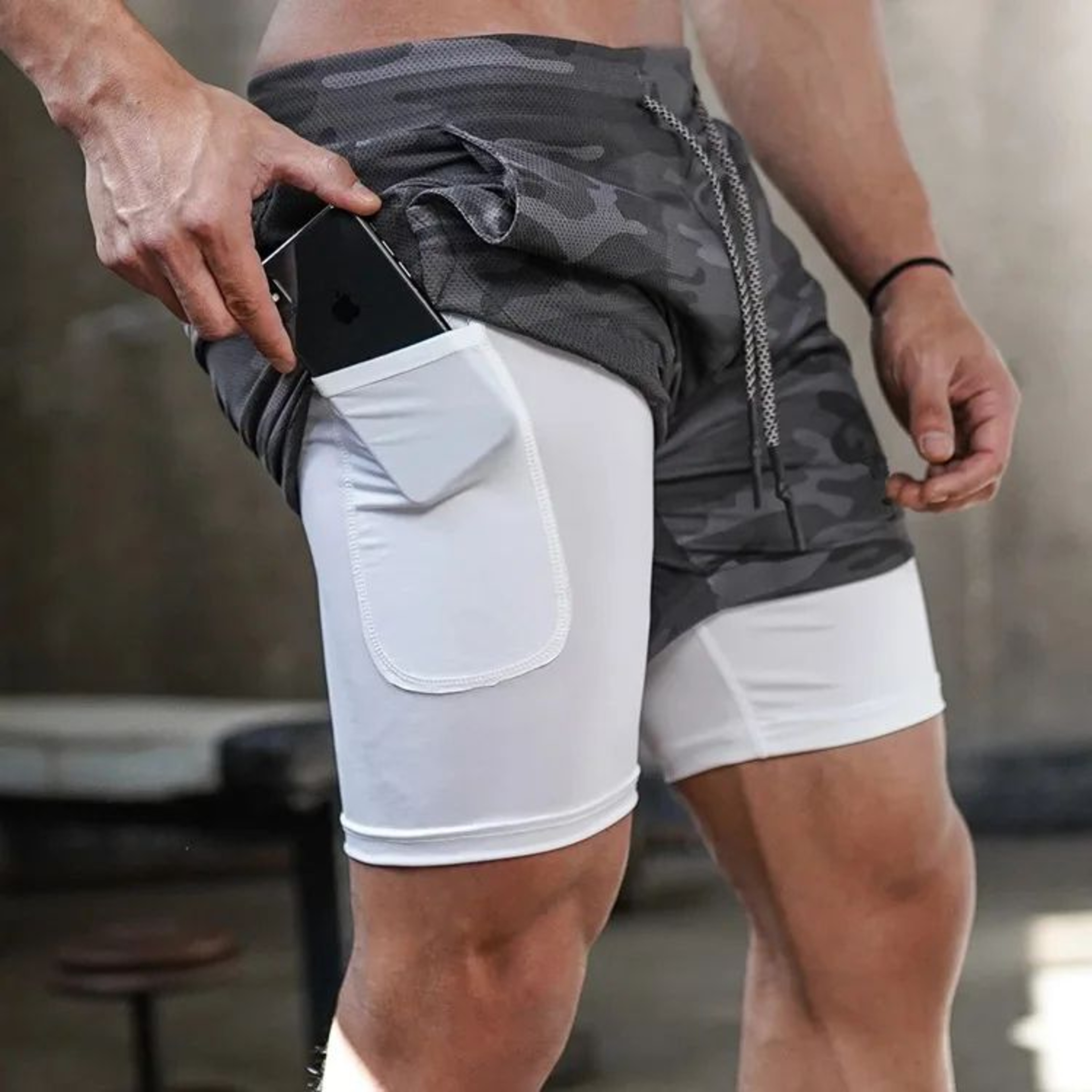 StealthFlex Mens Running Shorts 2in1 Quick Dry Gym Shorts 7