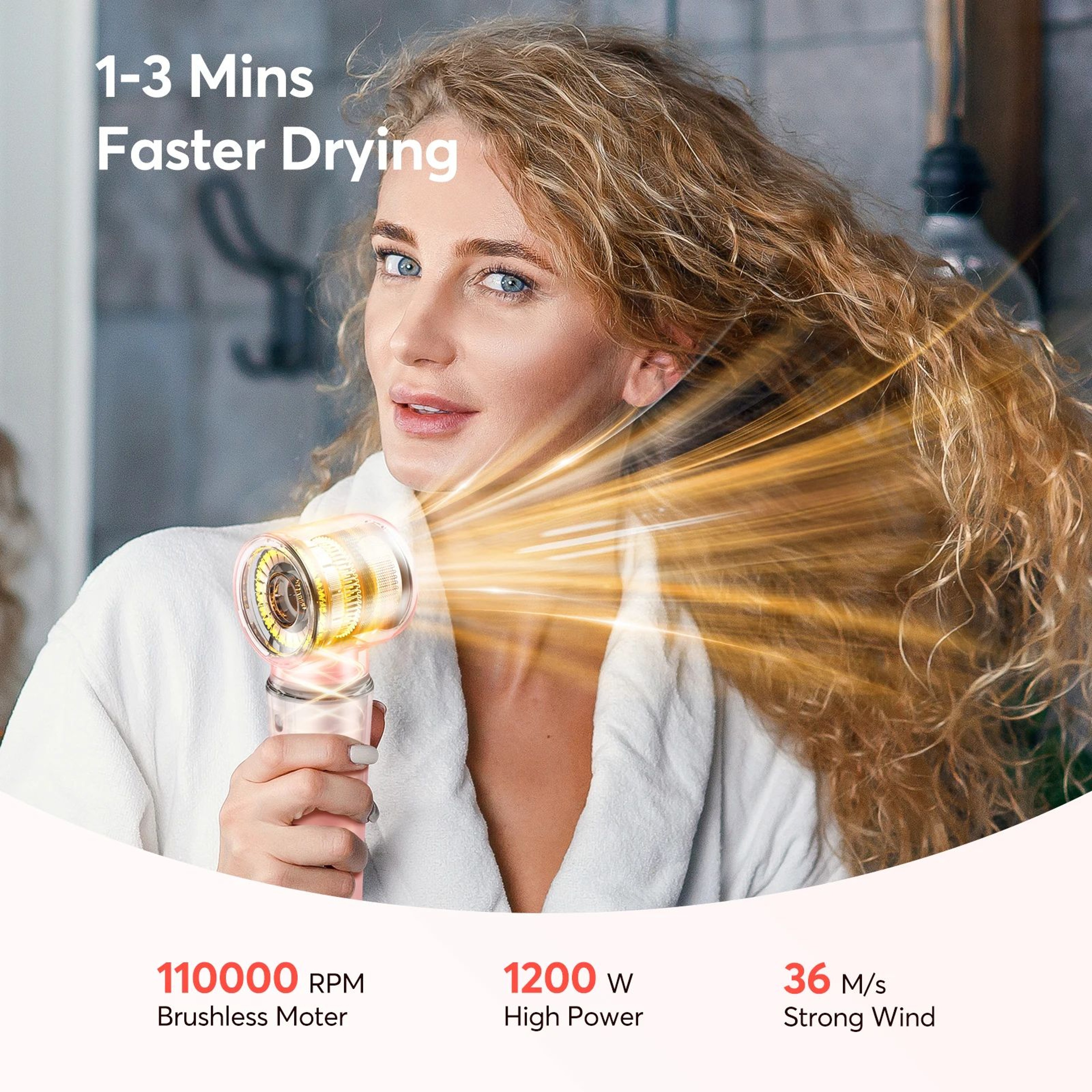 Bopcal 5in1 Hair Styler Pro  HighSpeed Ionic Hot Air Brush  Curling System 1