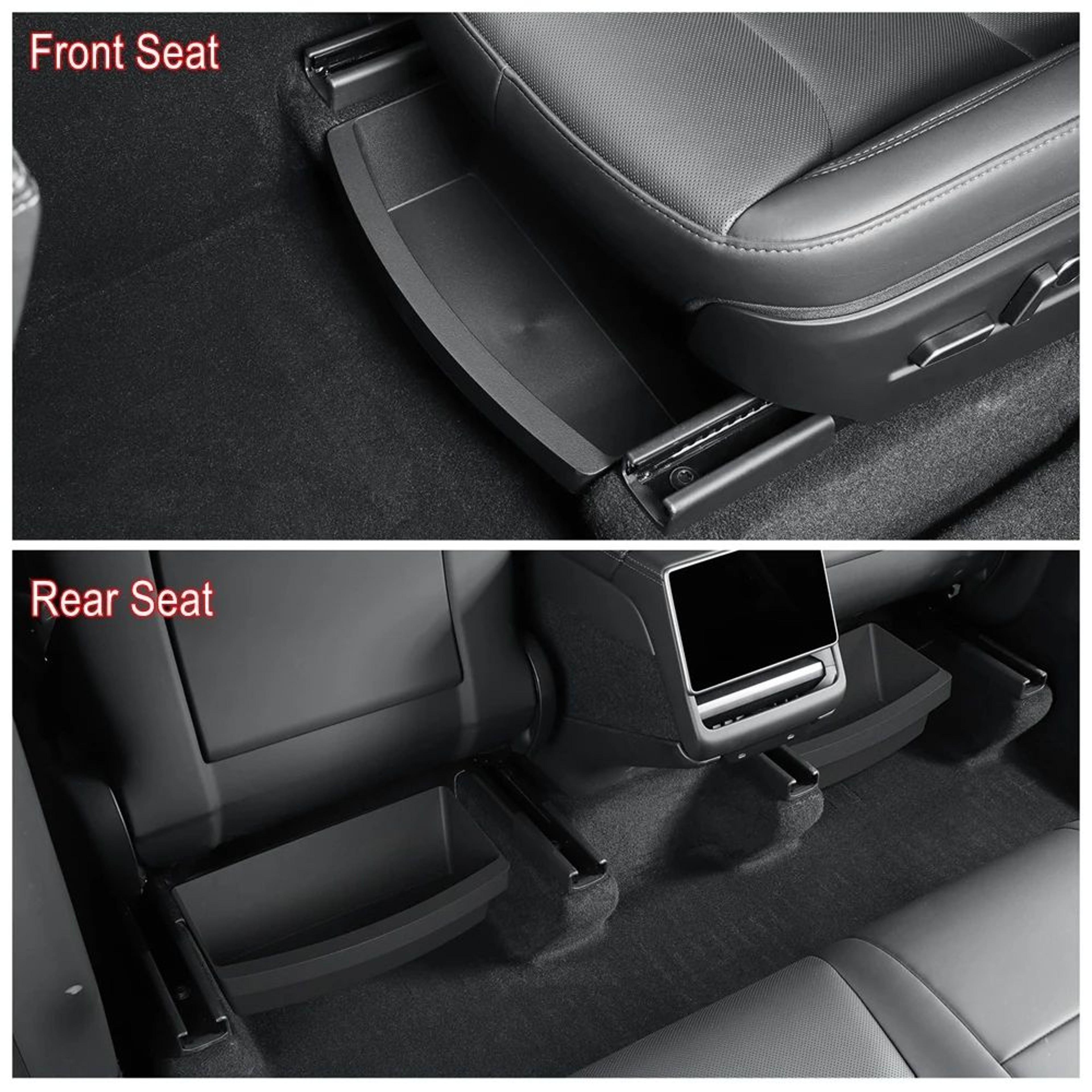 Tesla Model Y Juniper Under Seat Storage Drawer Organizer Tray For 2025 Interior Storage 3