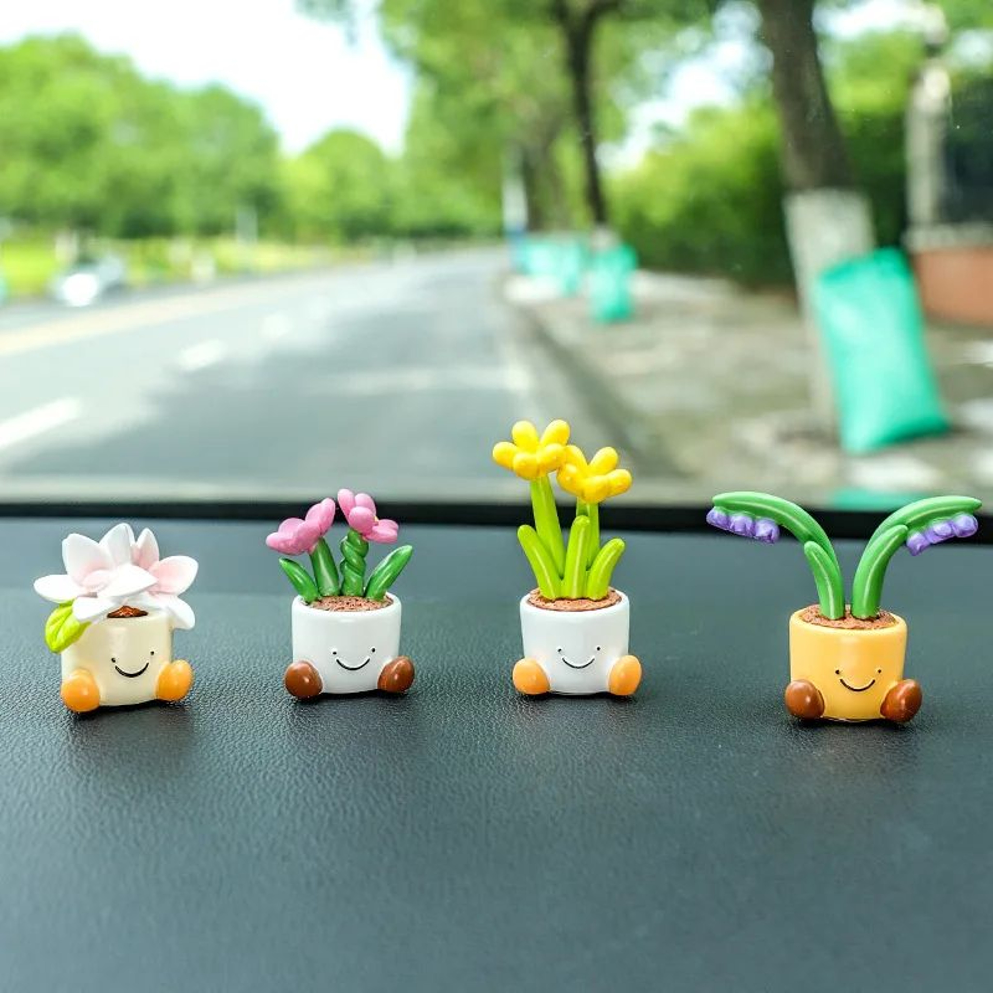 Mini Flower Pot Car Dashboard Ornament 7