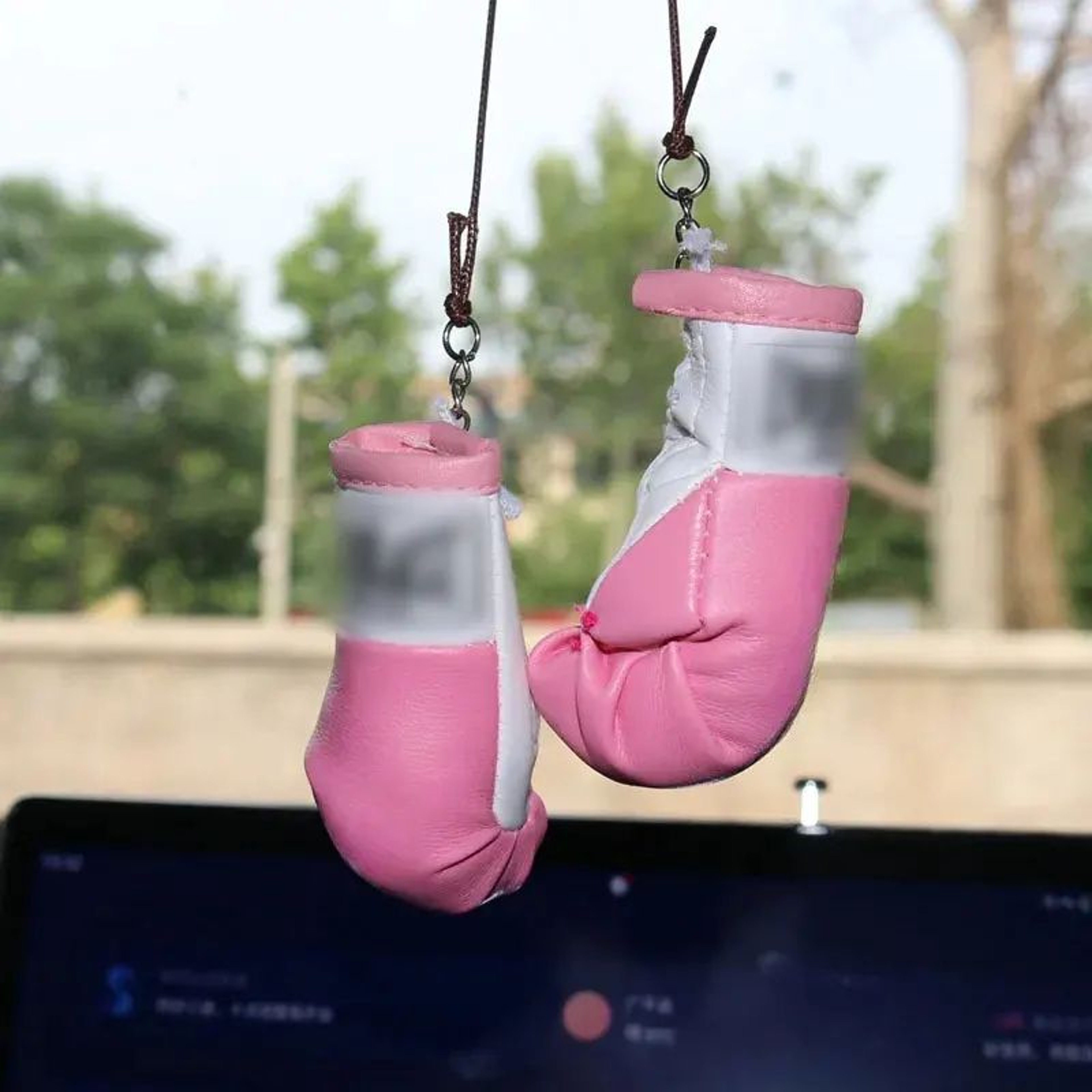 Christmas Boxing Glove Car Ornament  Mini Boxing Gloves Rearview Mirror Decoration 1