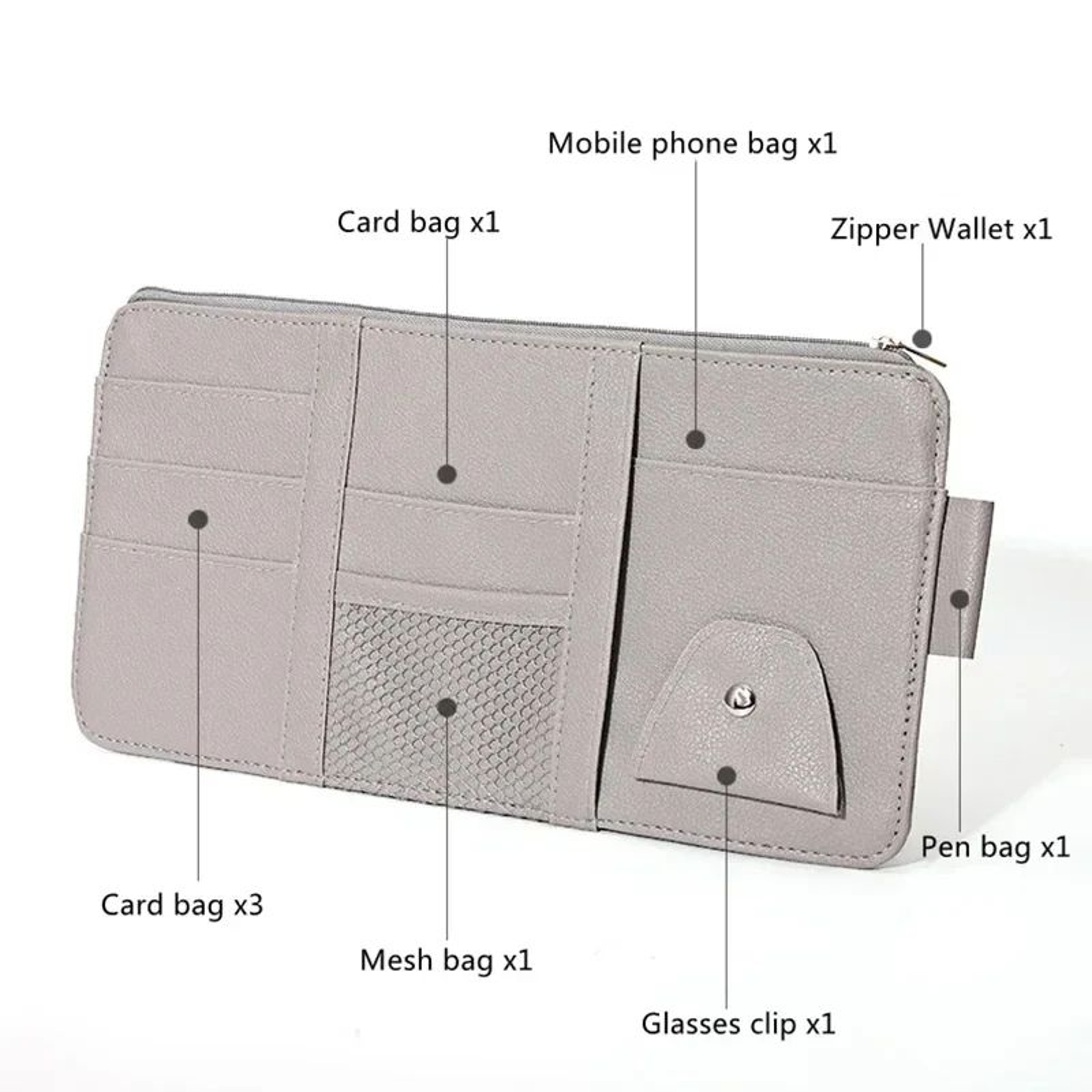 DriveSmart Multi-Pocket Car Sun Visor Organizer – view 7