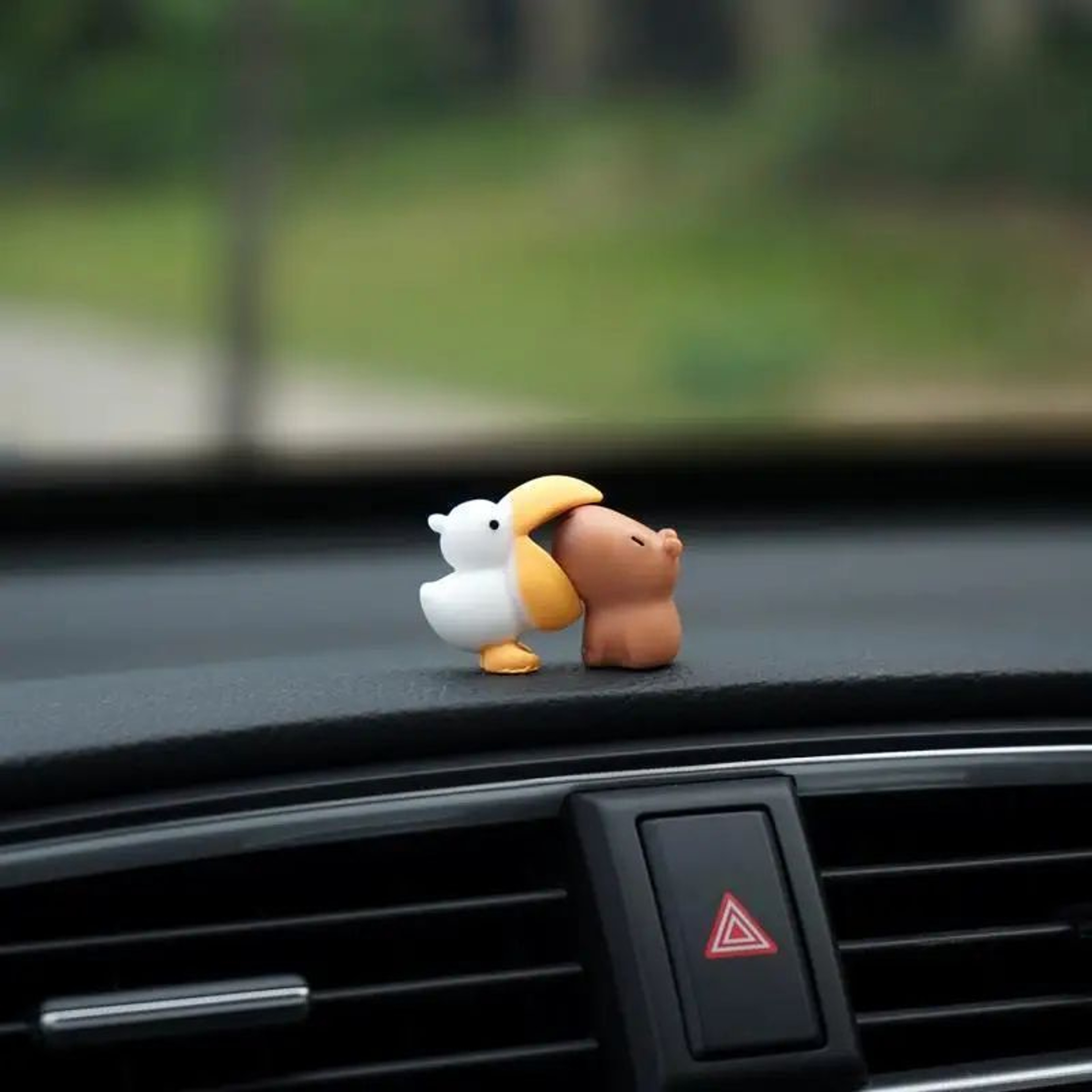 Cute Capybara Duck Dashboard Ornament For Fun Car Interior Decor 1
