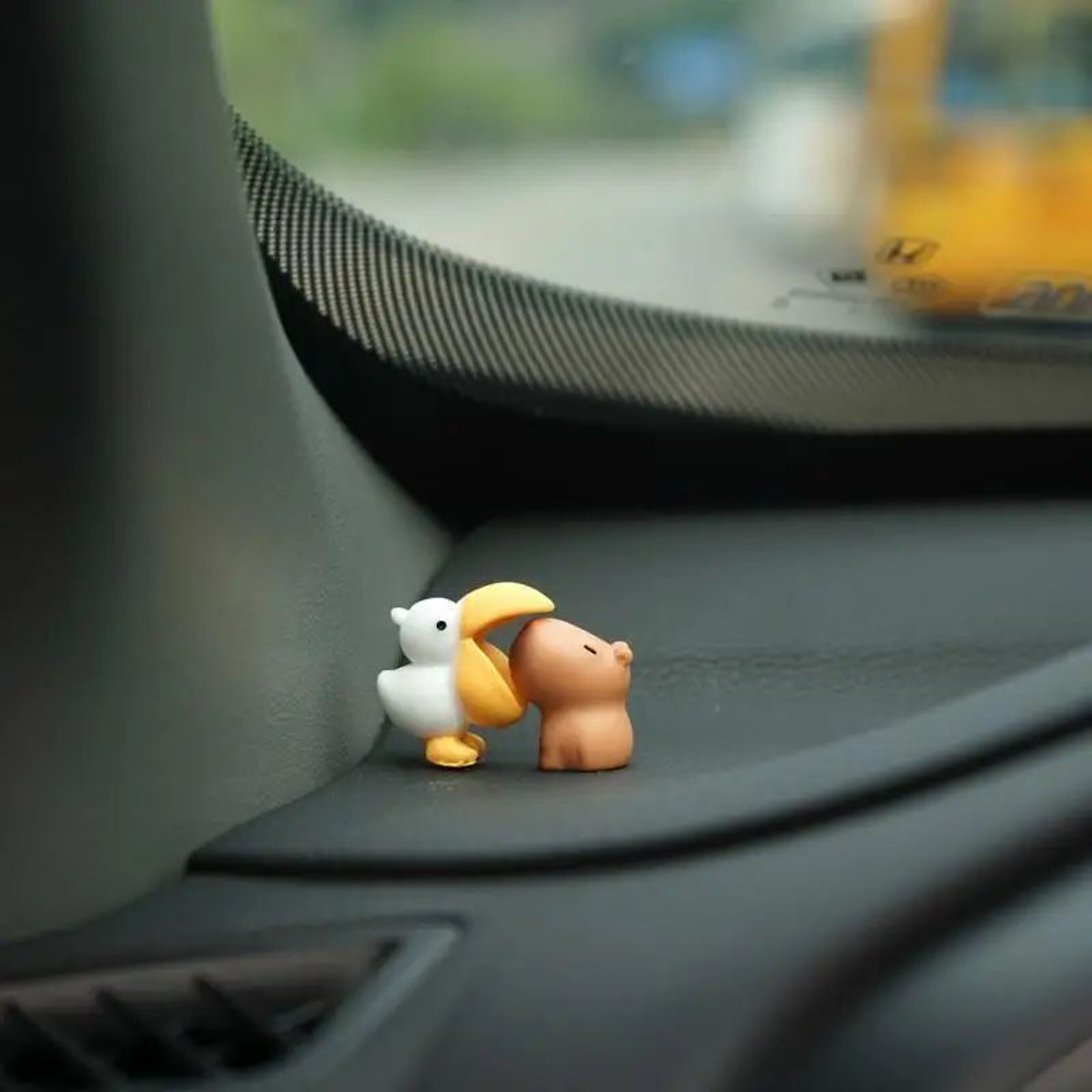 Cute Capybara Duck Dashboard Ornament For Fun Car Interior Decor 3