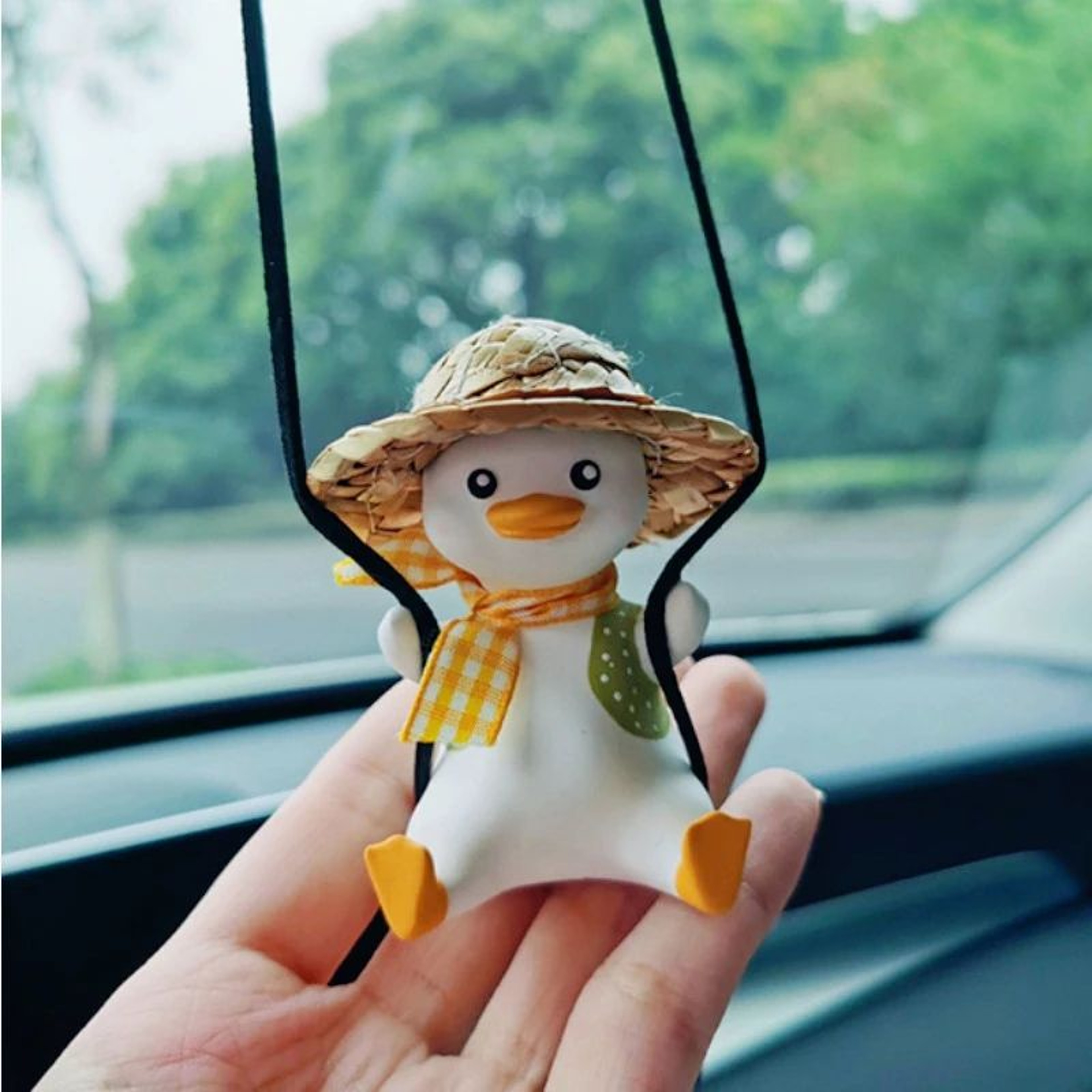 Swing Duck Car Pendant Cute Rear View Mirror Hanging Accessory 16