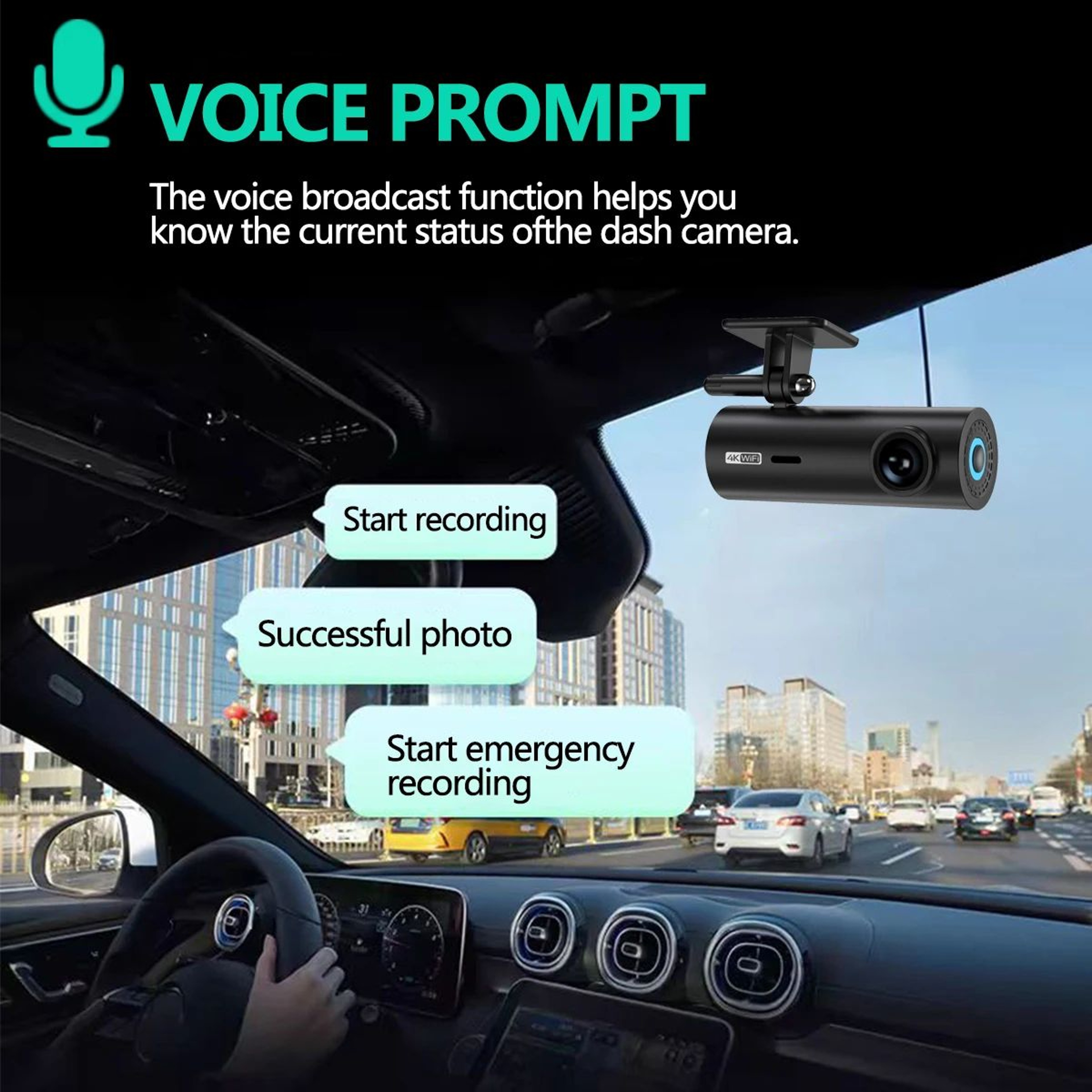 DriveGuard 4K WiFi Mini Dash Cam With 24H Parking Monitor 1