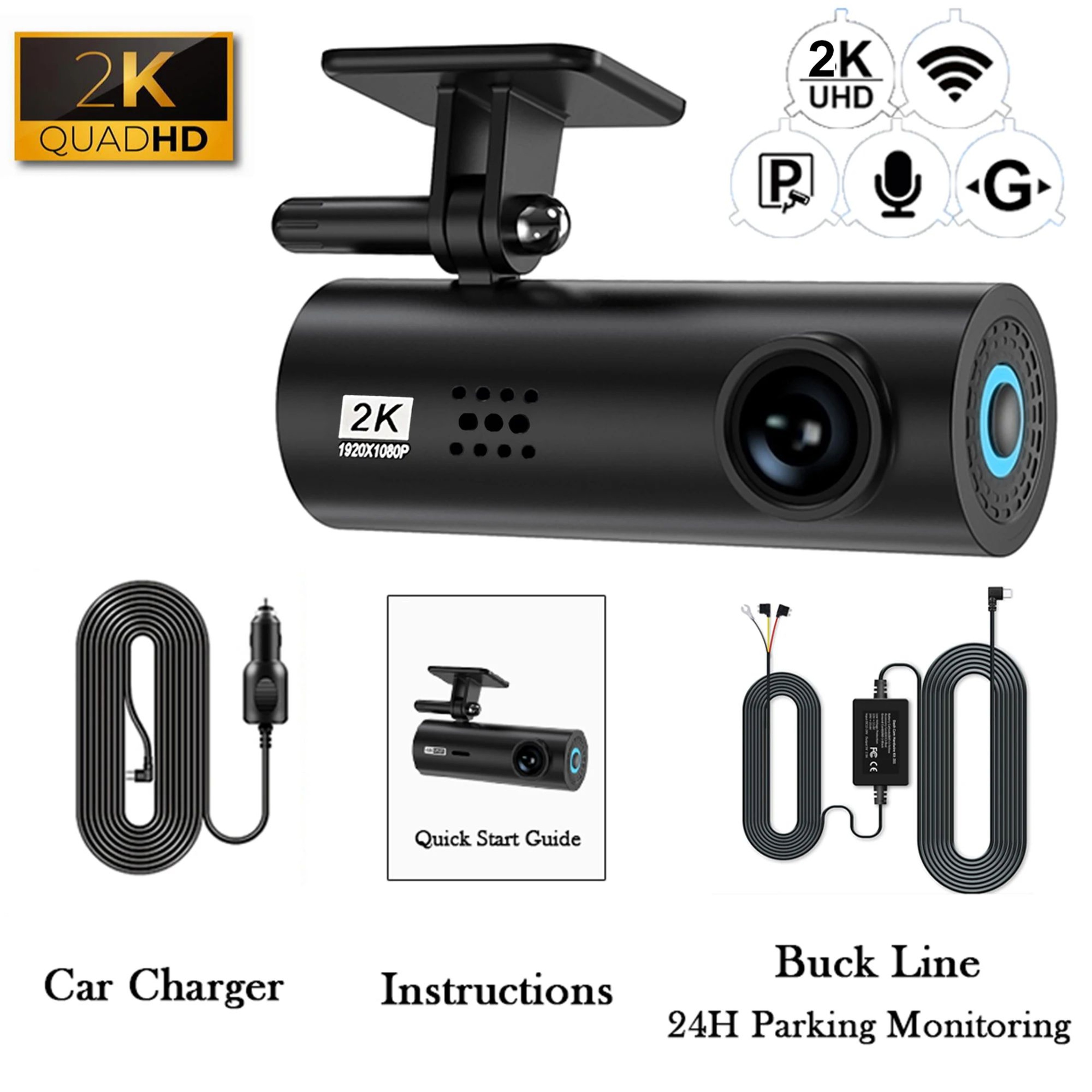 DriveGuard 4K WiFi Mini Dash Cam With 24H Parking Monitor 6