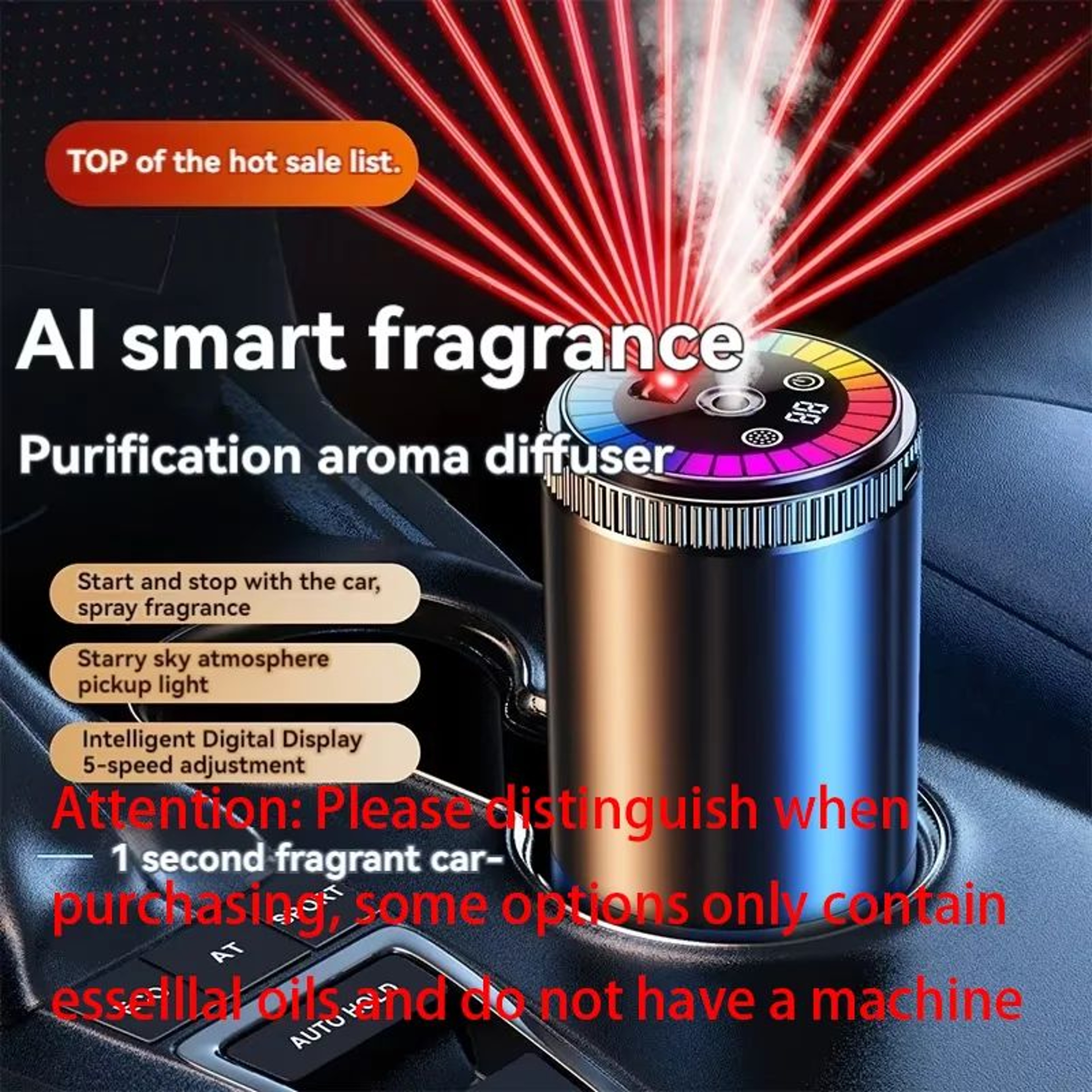 LumiScent Smart Car Air Freshener With Starry Sky Aroma Diffuser 5