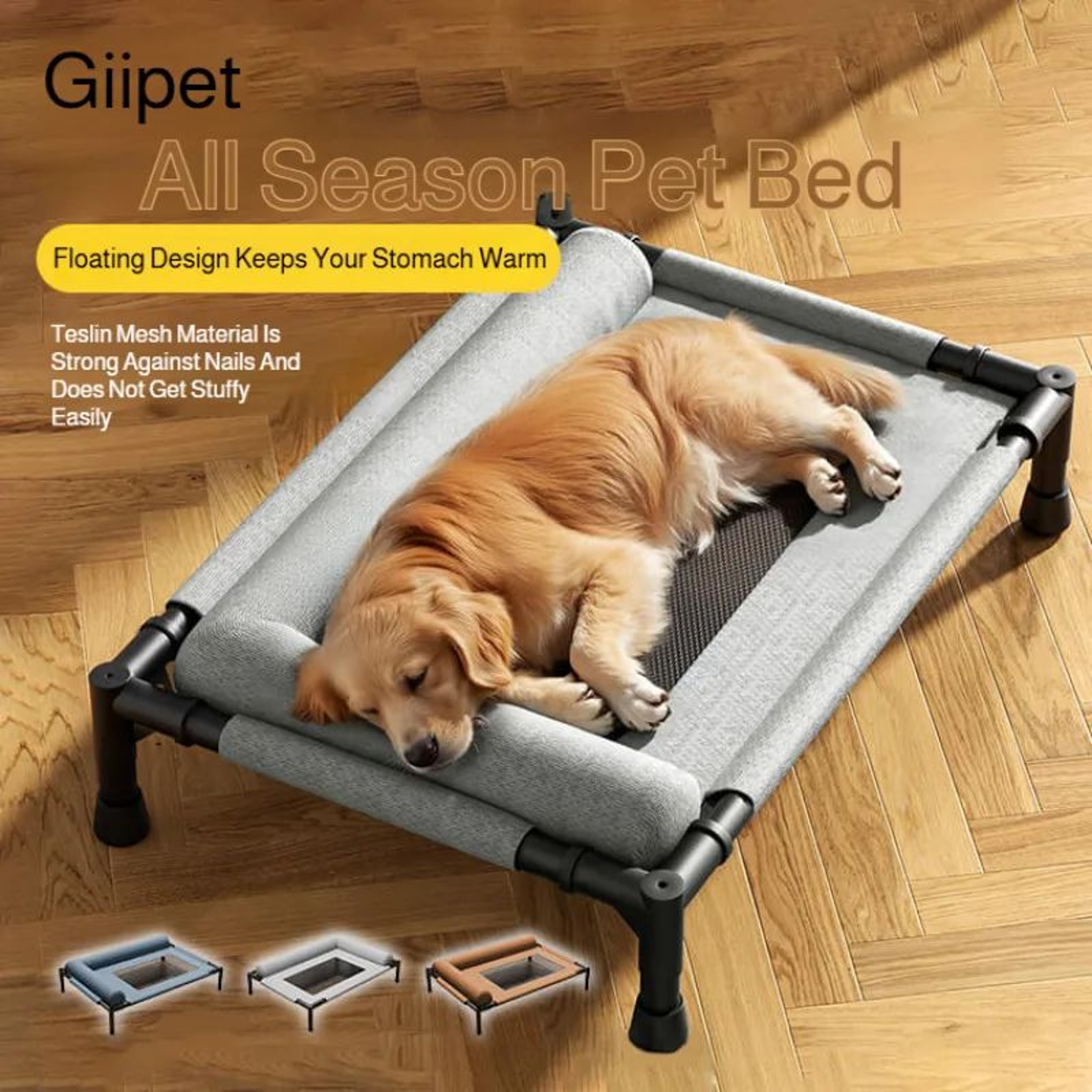 Cooling Elevated Dog Bed With Breathable Mesh Pet Bed Support 0