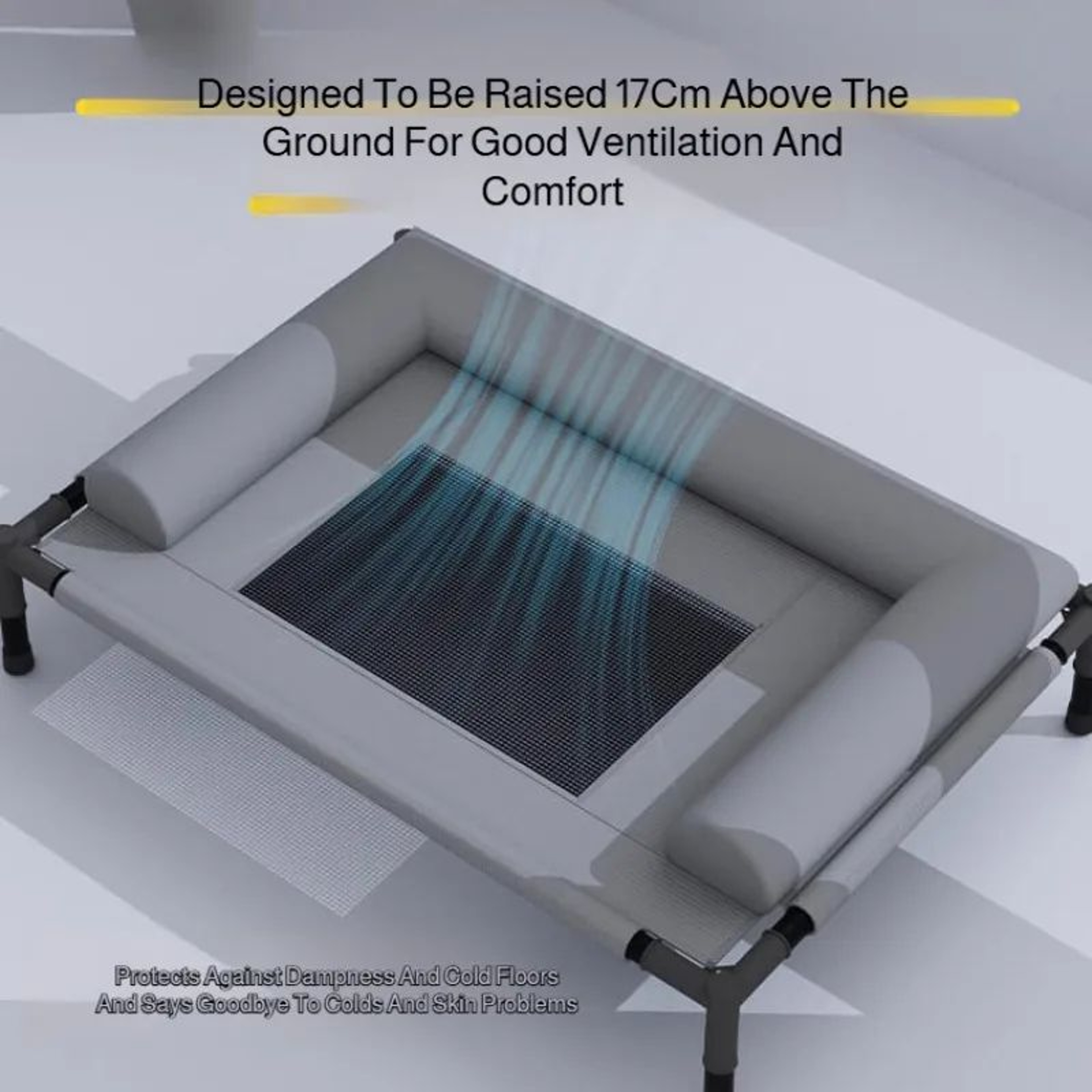 Cooling Elevated Dog Bed With Breathable Mesh Pet Bed Support 4