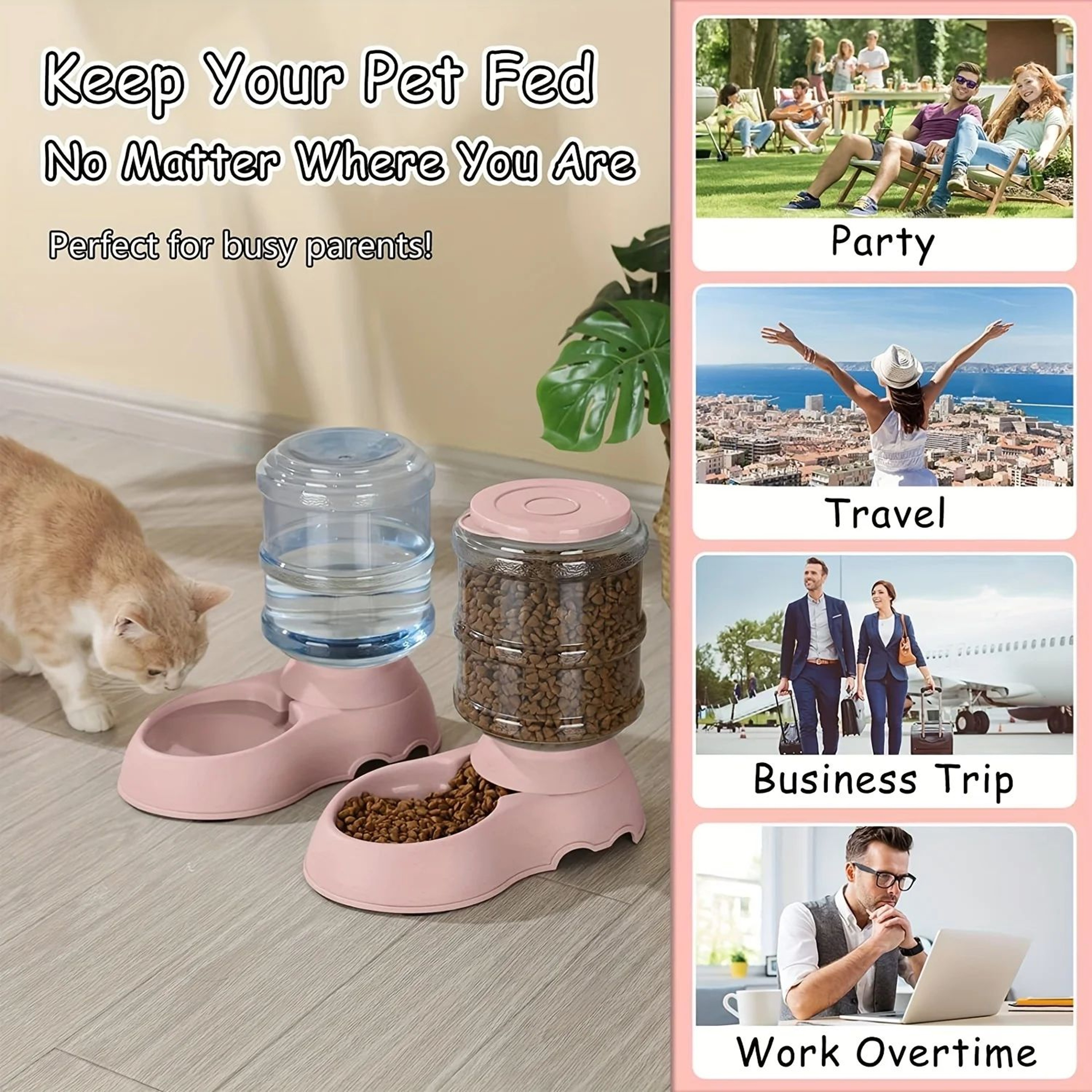 PawFlow 38L Automatic Pet Feeder  Water Dispenser Station For Small  Medium Pets 2