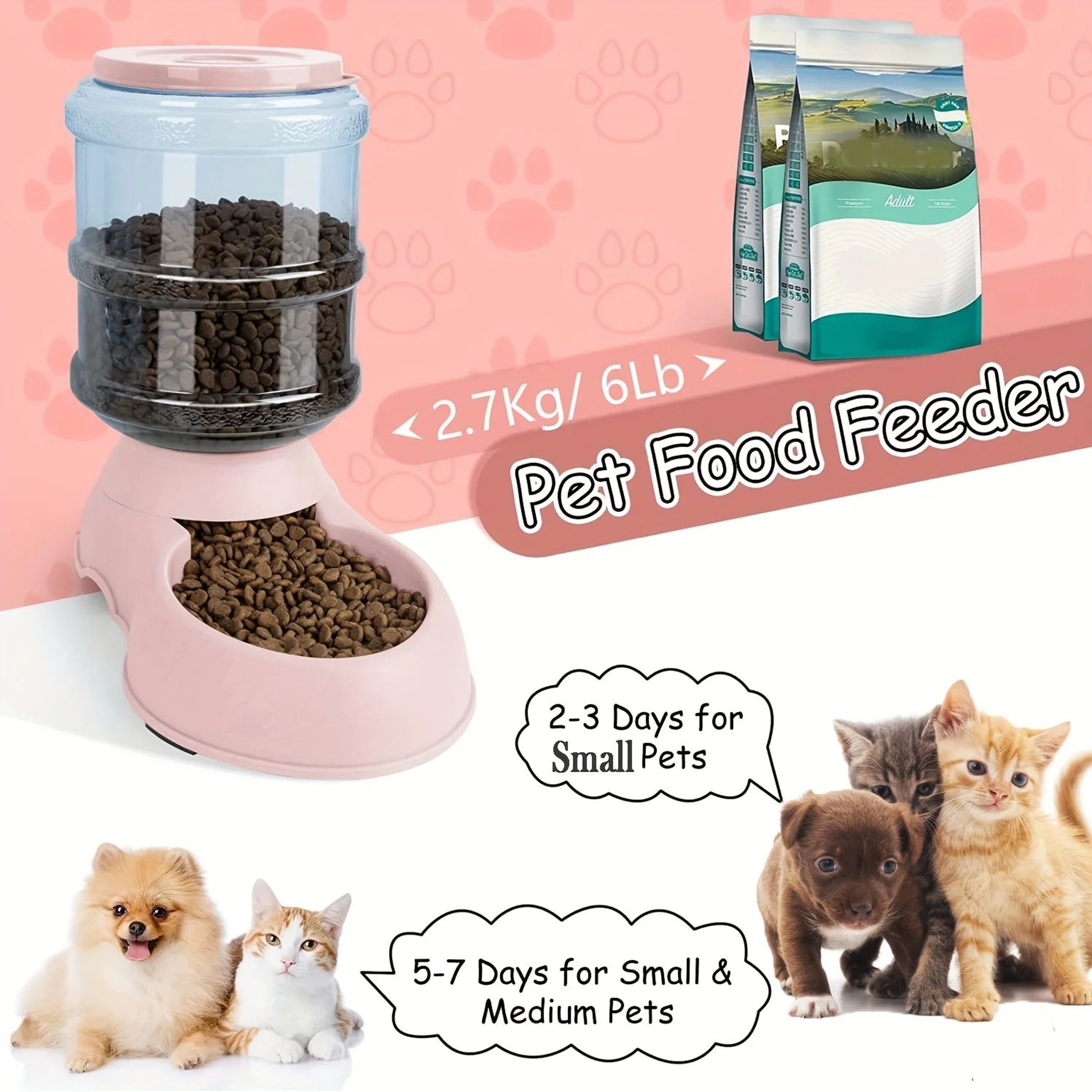 PawFlow 38L Automatic Pet Feeder  Water Dispenser Station For Small  Medium Pets 5