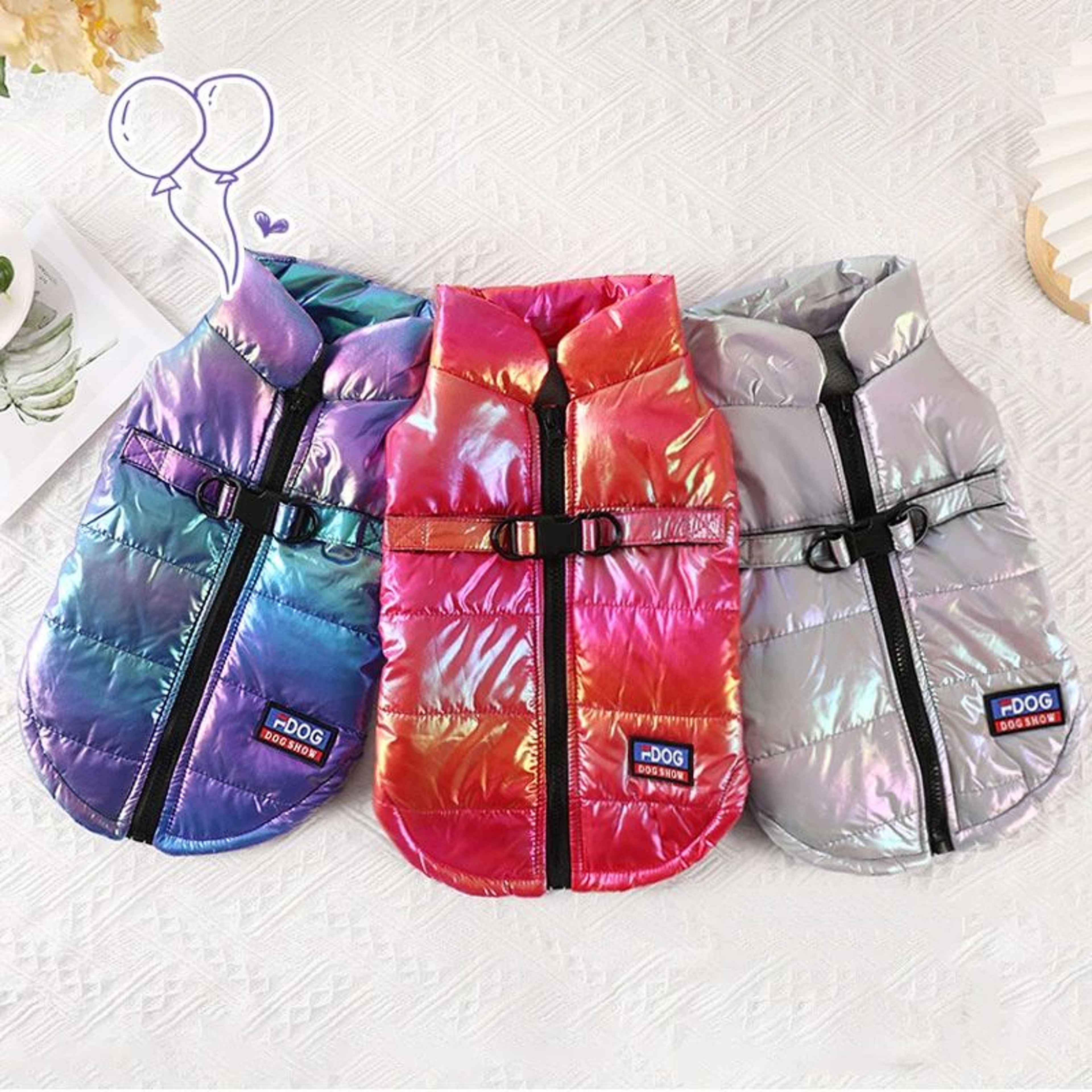 Rainbow Cozy Dog Winter Coat For Small  Medium Pets 3