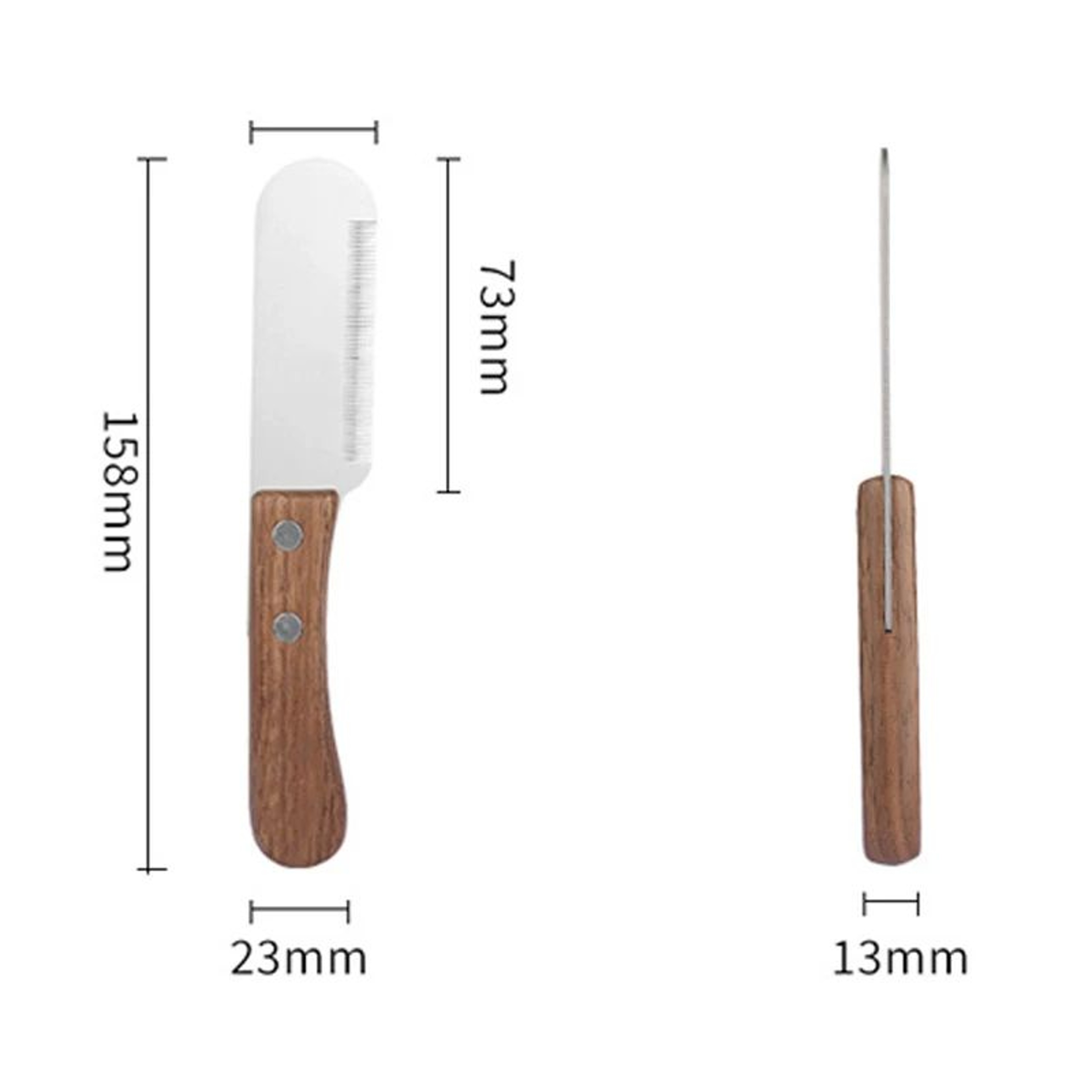 Professional Dog Stripping Knife With Wooden Handle 5