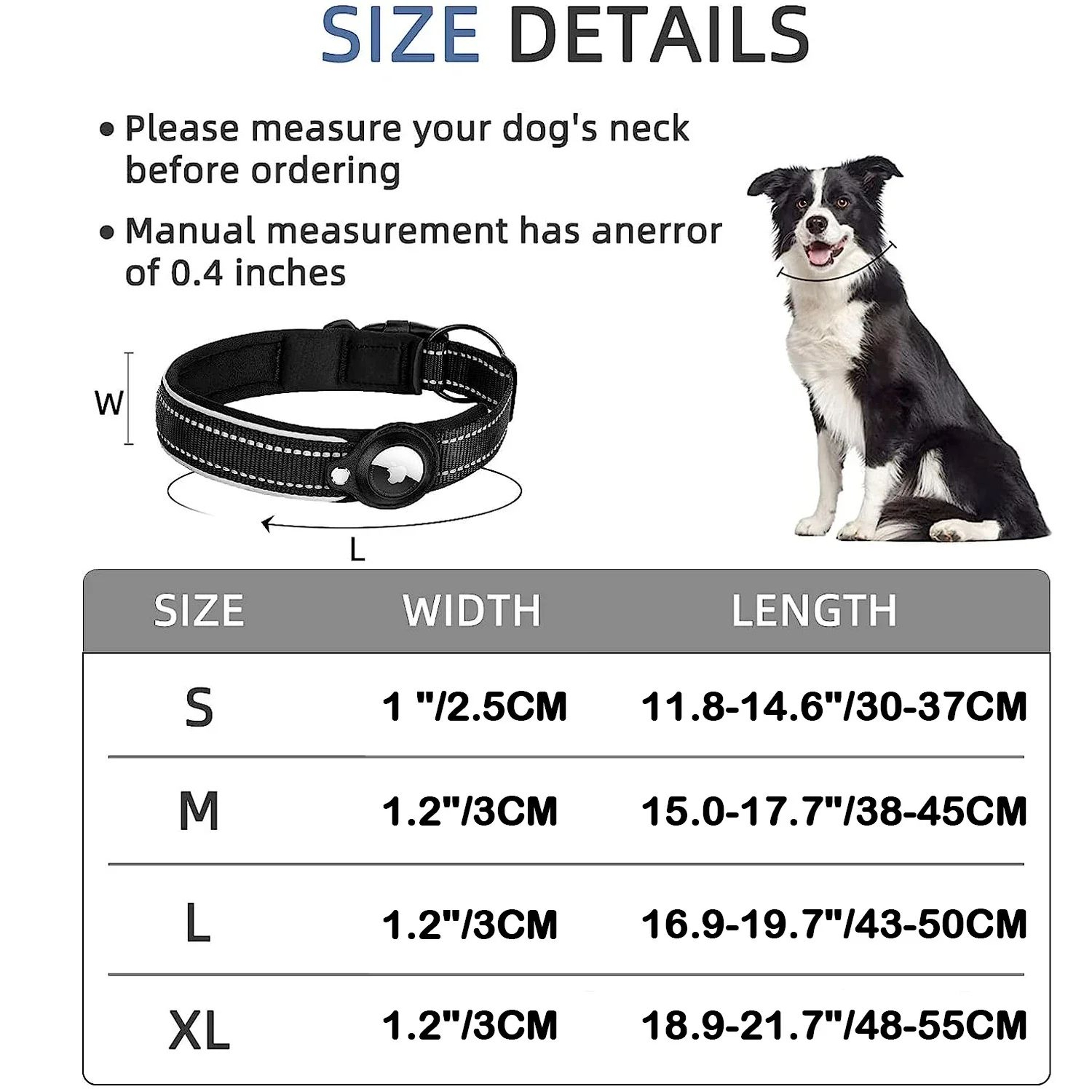 Reflective Waterproof AirTag Dog Collar for Cats & Dogs – view 7