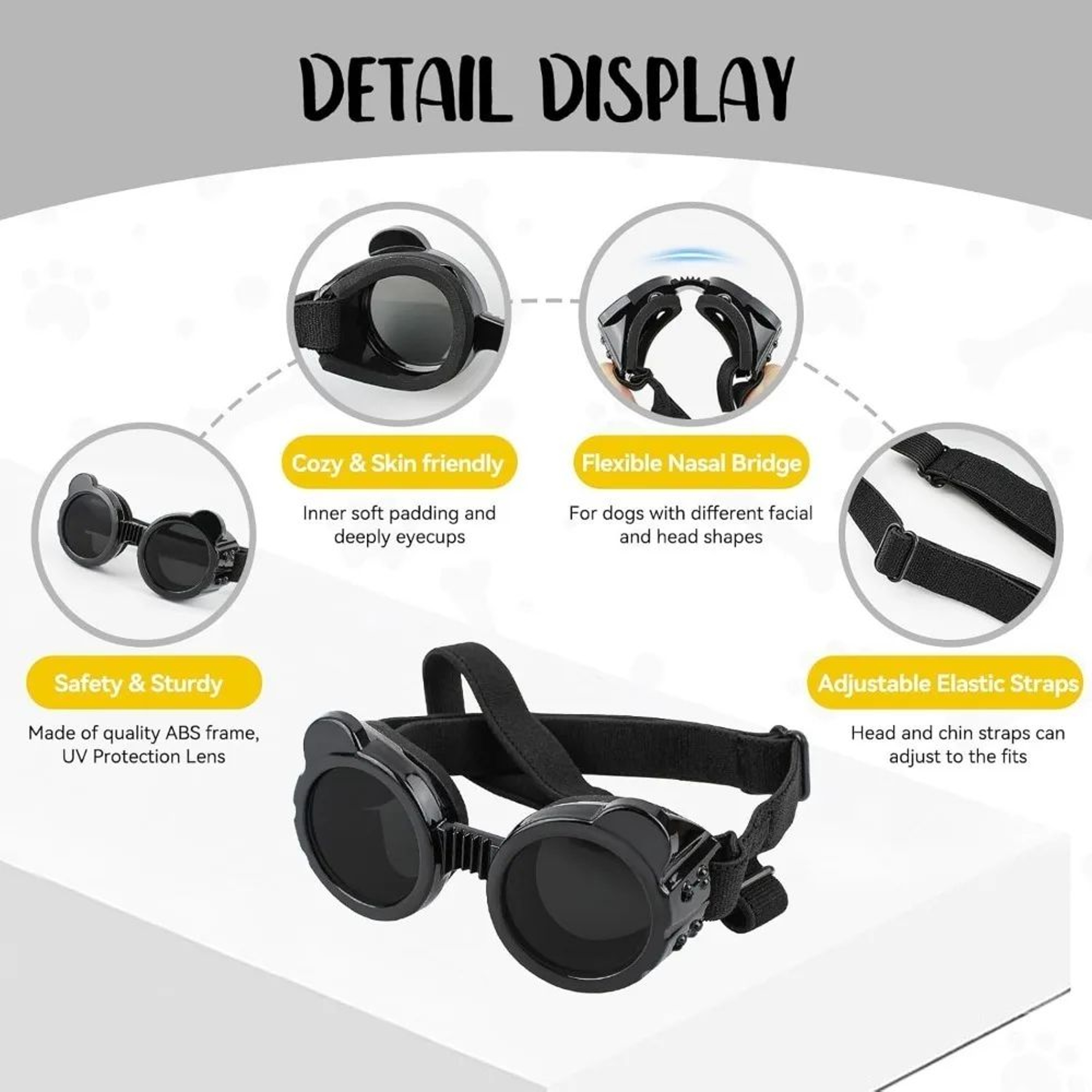 PawShield Pro Dog Goggles  Waterproof Pet Sunglasses For Small Dogs Outdoor Travel  Riding 3