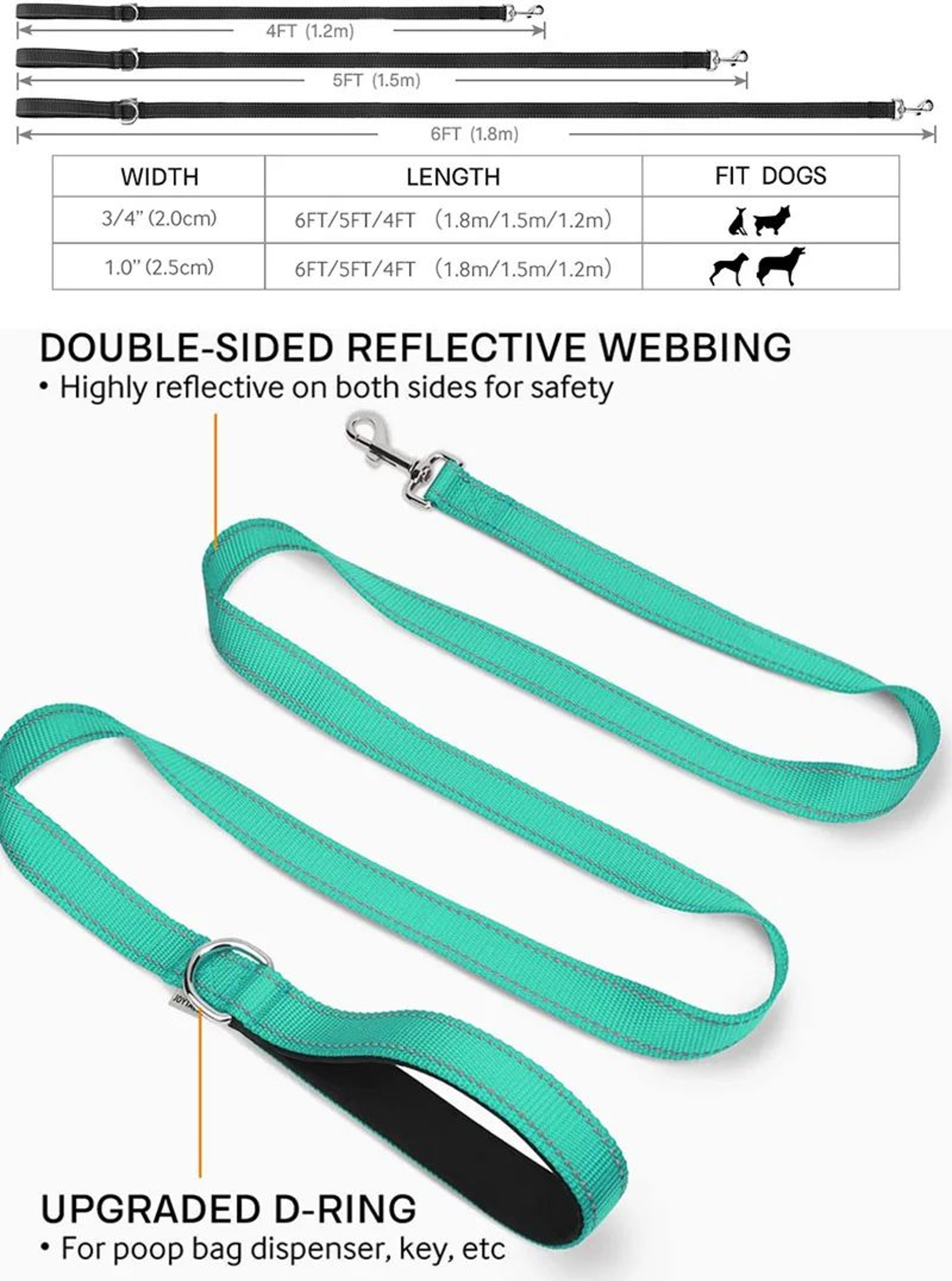 Reflective Dog Leash for Safe Night Walks – view 19
