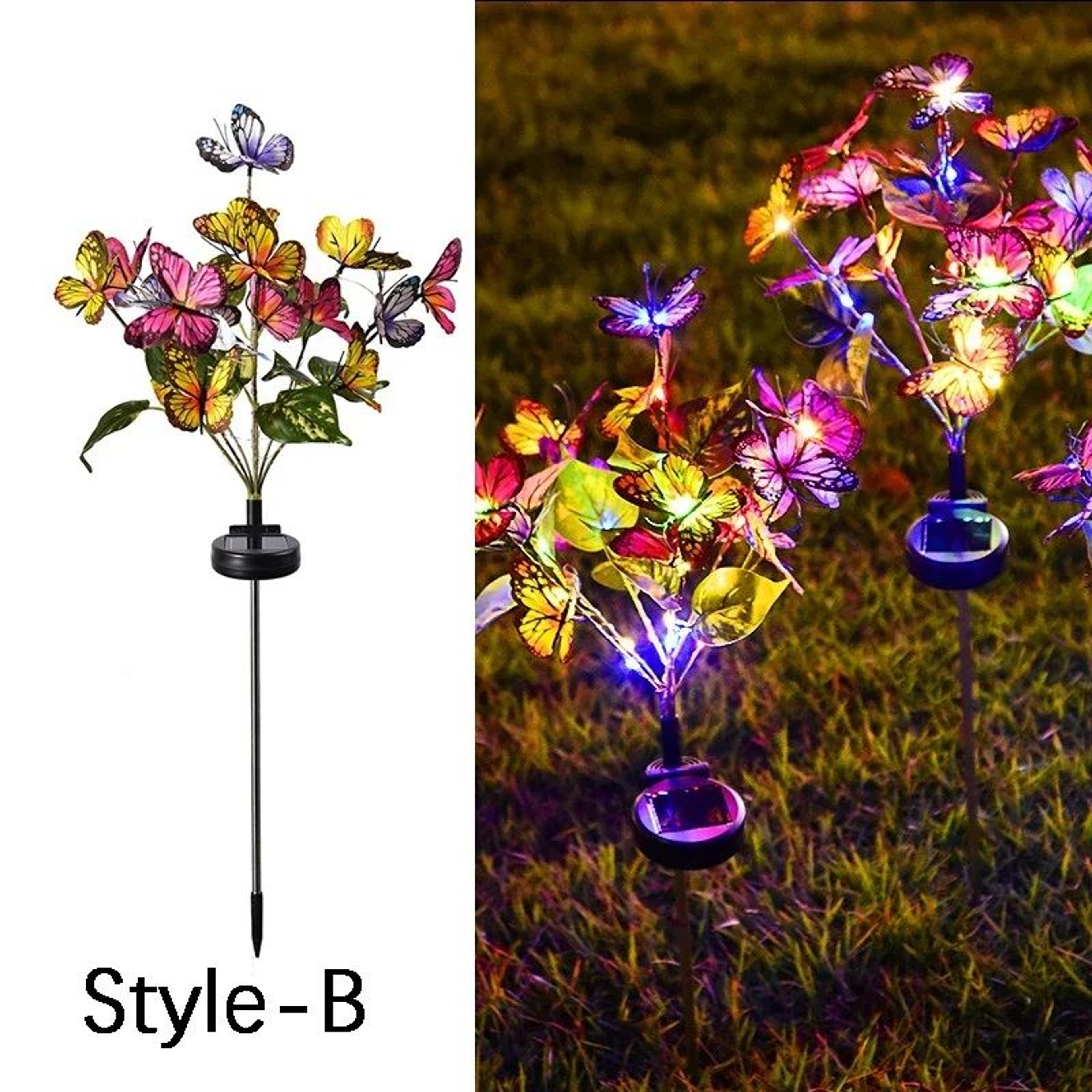 Solar Butterfly Flower LED Garden Lights  Waterproof Outdoor Lawn Decor 6