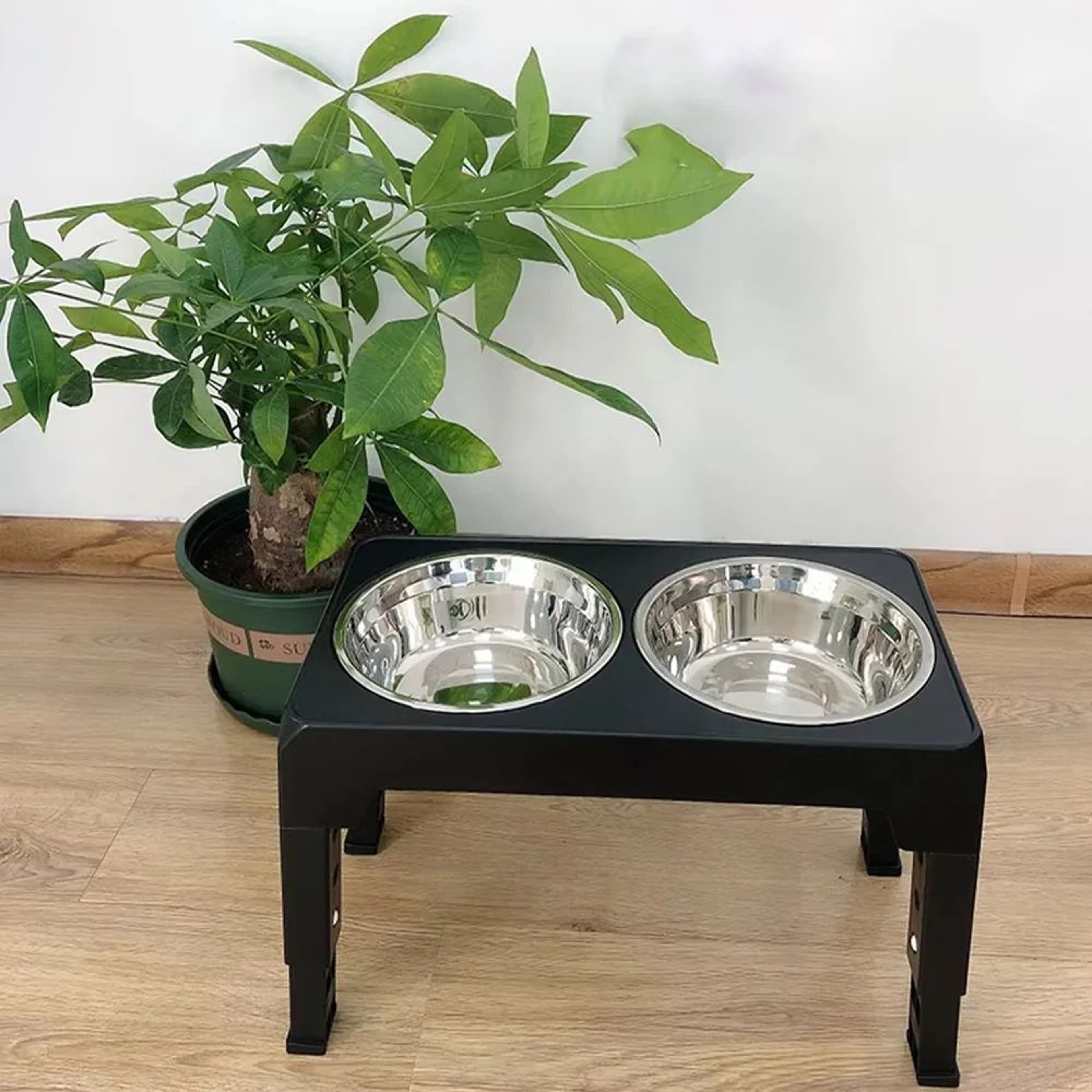 Adjustable Elevated Dog Feeder With Stainless Steel Bowls For Small  Large Dogs 3