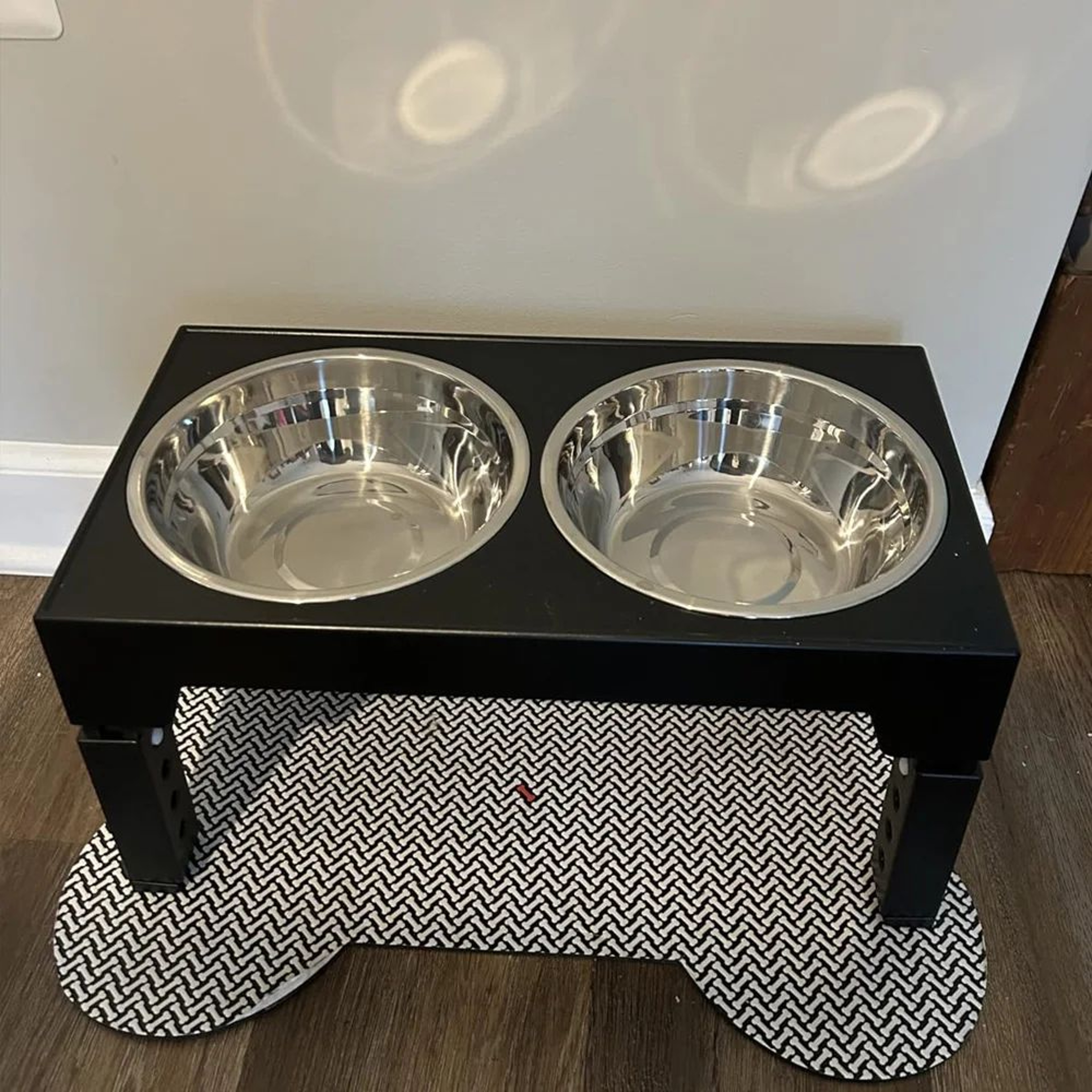 Adjustable Elevated Dog Feeder With Stainless Steel Bowls For Small  Large Dogs 5
