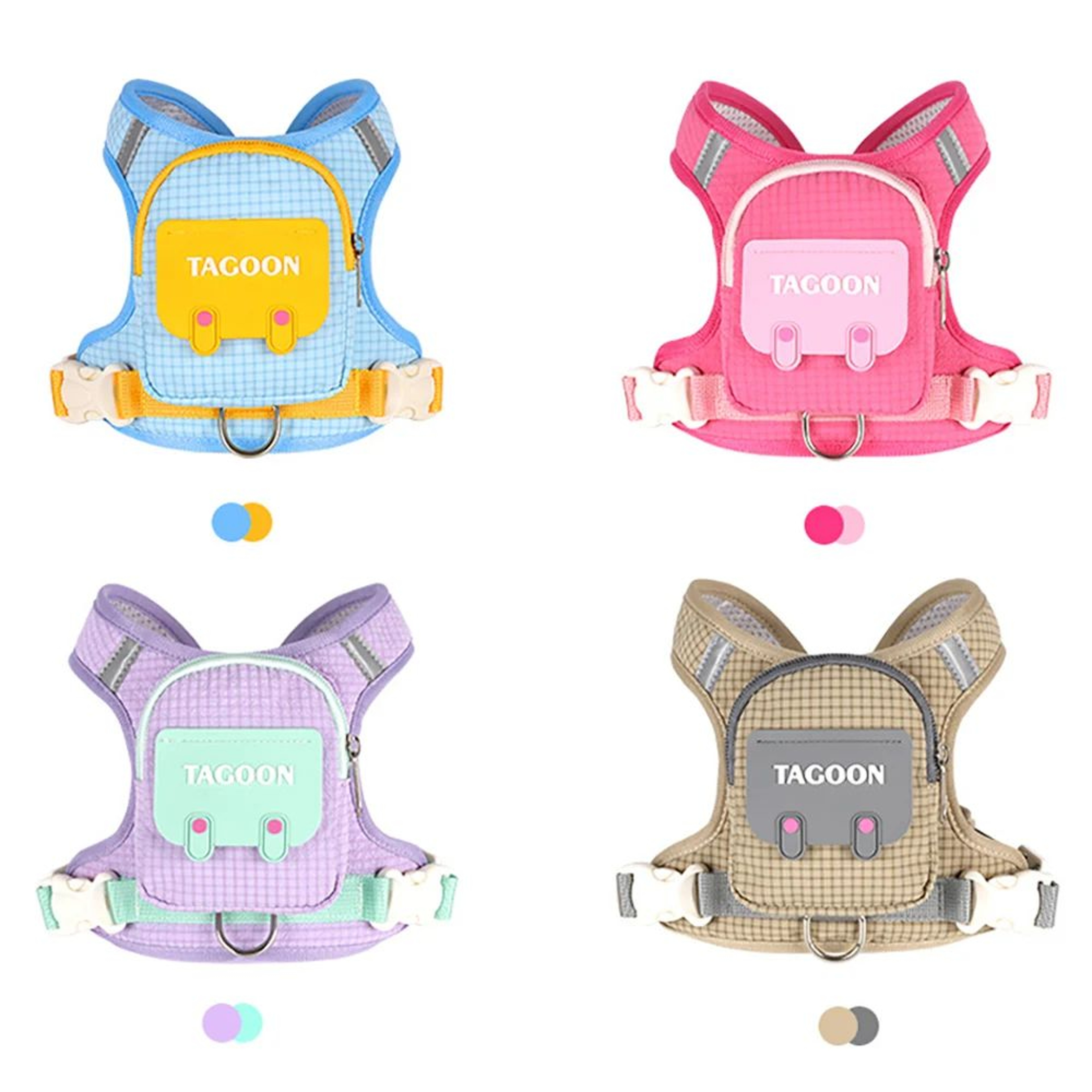 Reflective Adjustable Dog  Cat Harness Leash Set With Backpack 5