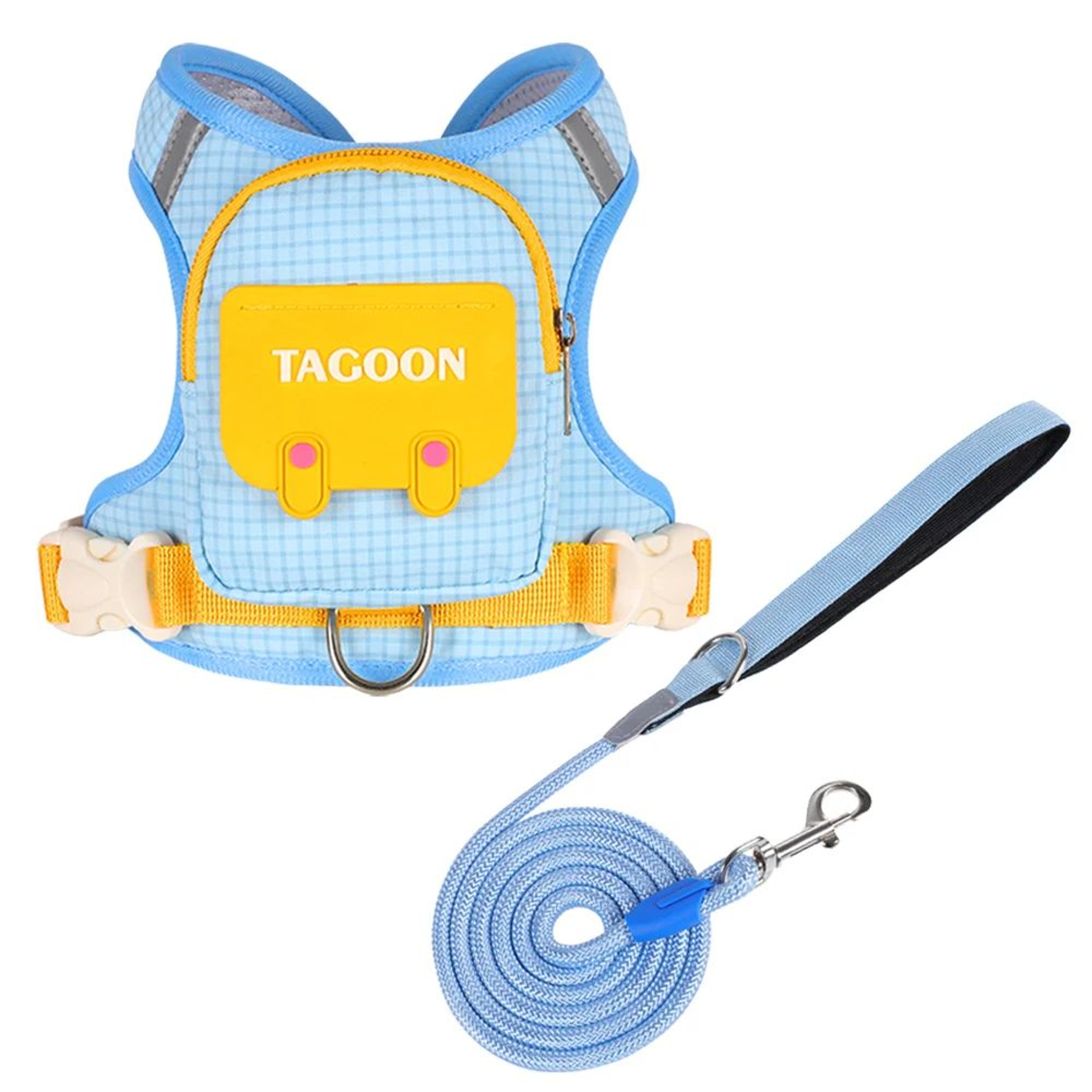 Reflective Adjustable Dog  Cat Harness Leash Set With Backpack 13