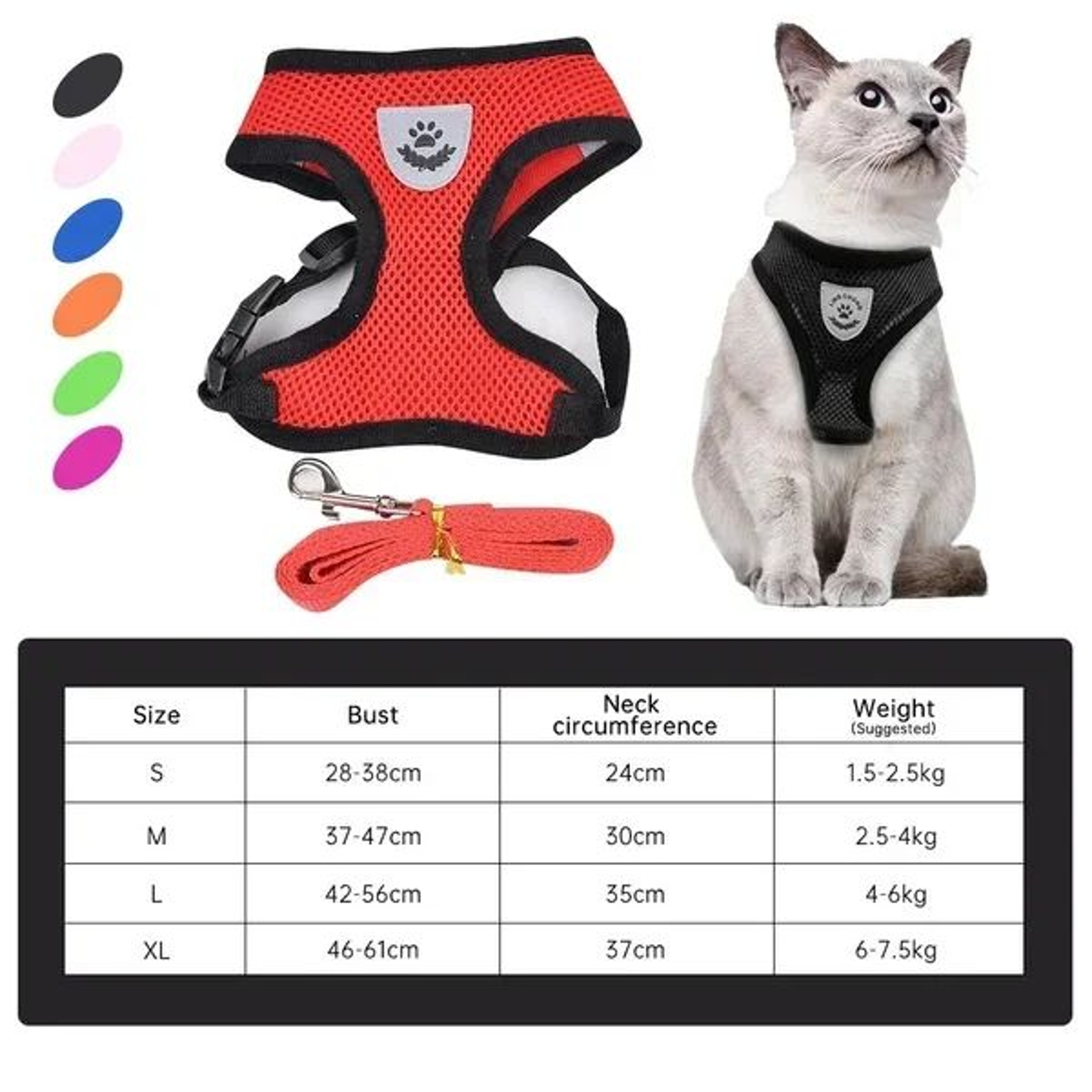 BreathEasy Adjustable Pet Harness & Leash Set for Small and Medium Dogs & Cats – view 7
