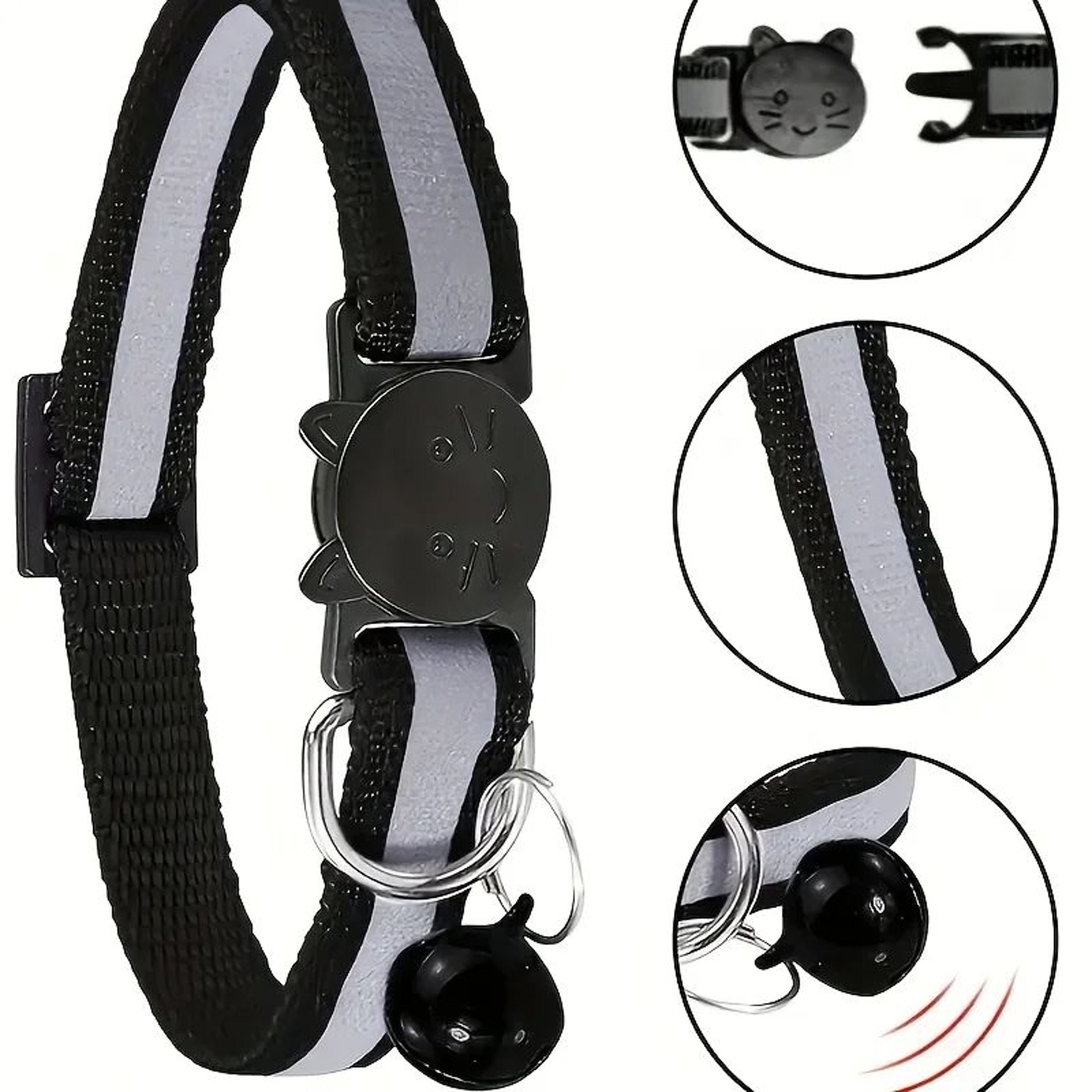 Personalized Reflective Cat Collar With Engraved ID  Safety Buckle 2