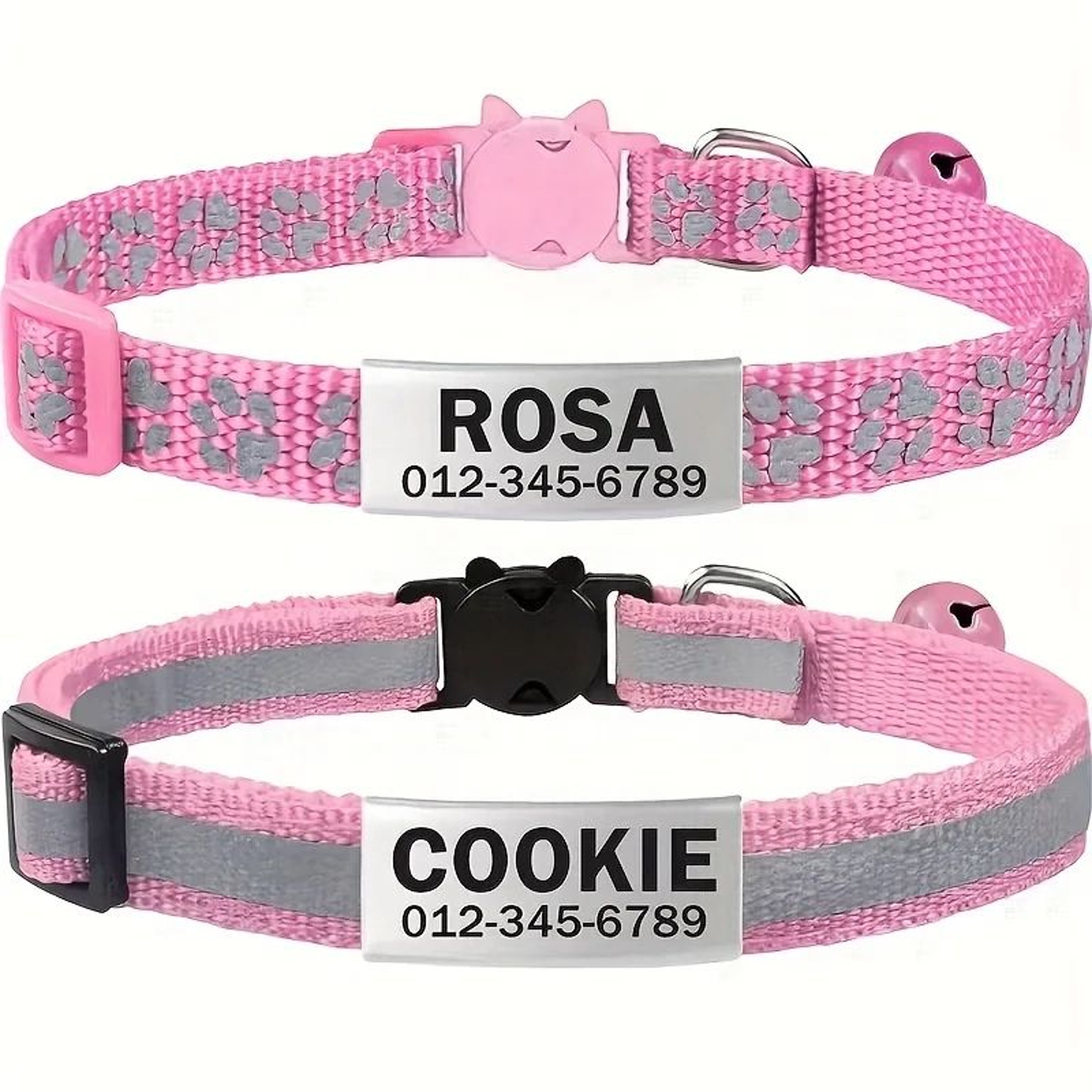 Personalized Reflective Cat Collar With Engraved ID  Safety Buckle 6