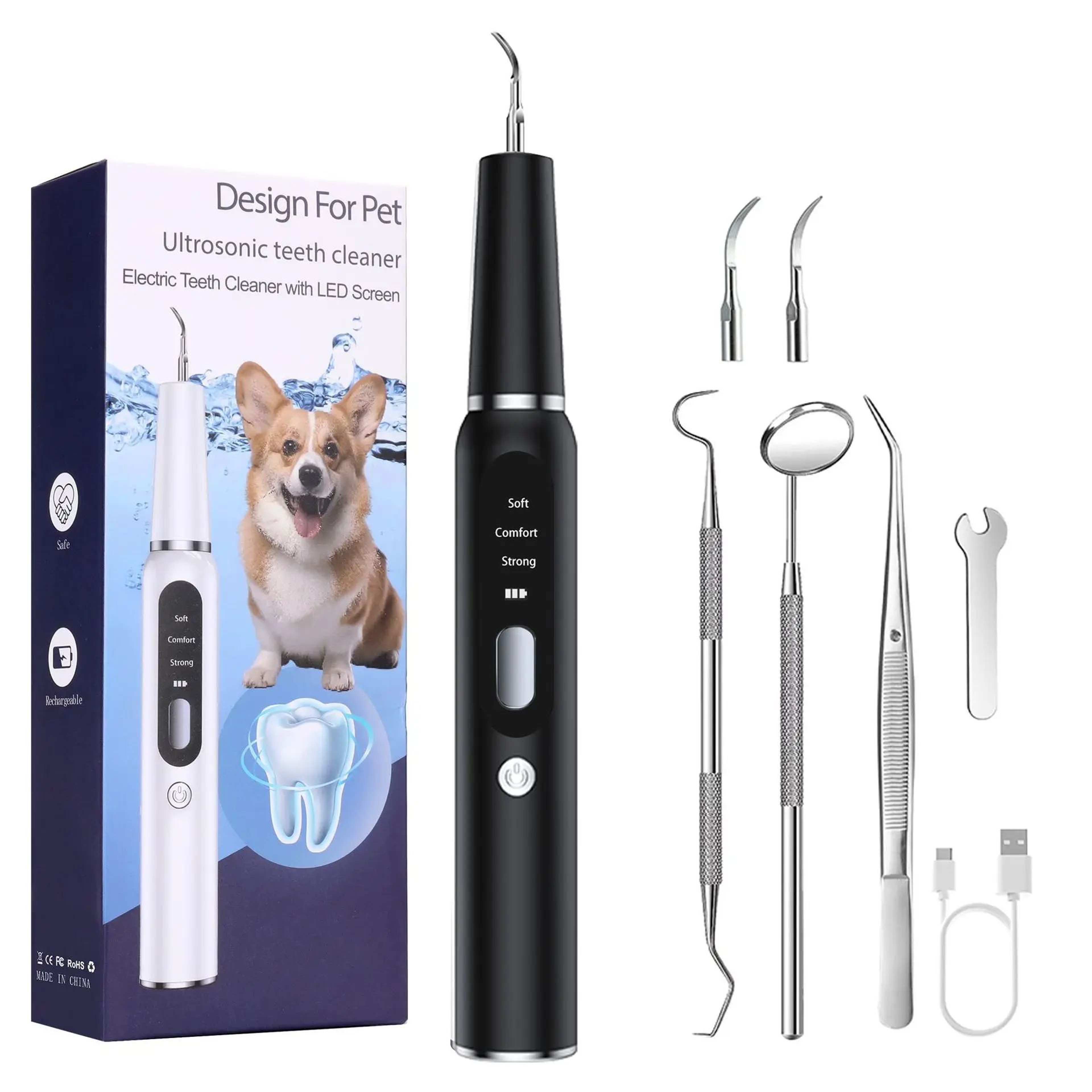 PawClean Pro Ultrasonic Pet Tooth Scaler Kit For Dogs  Cats 6