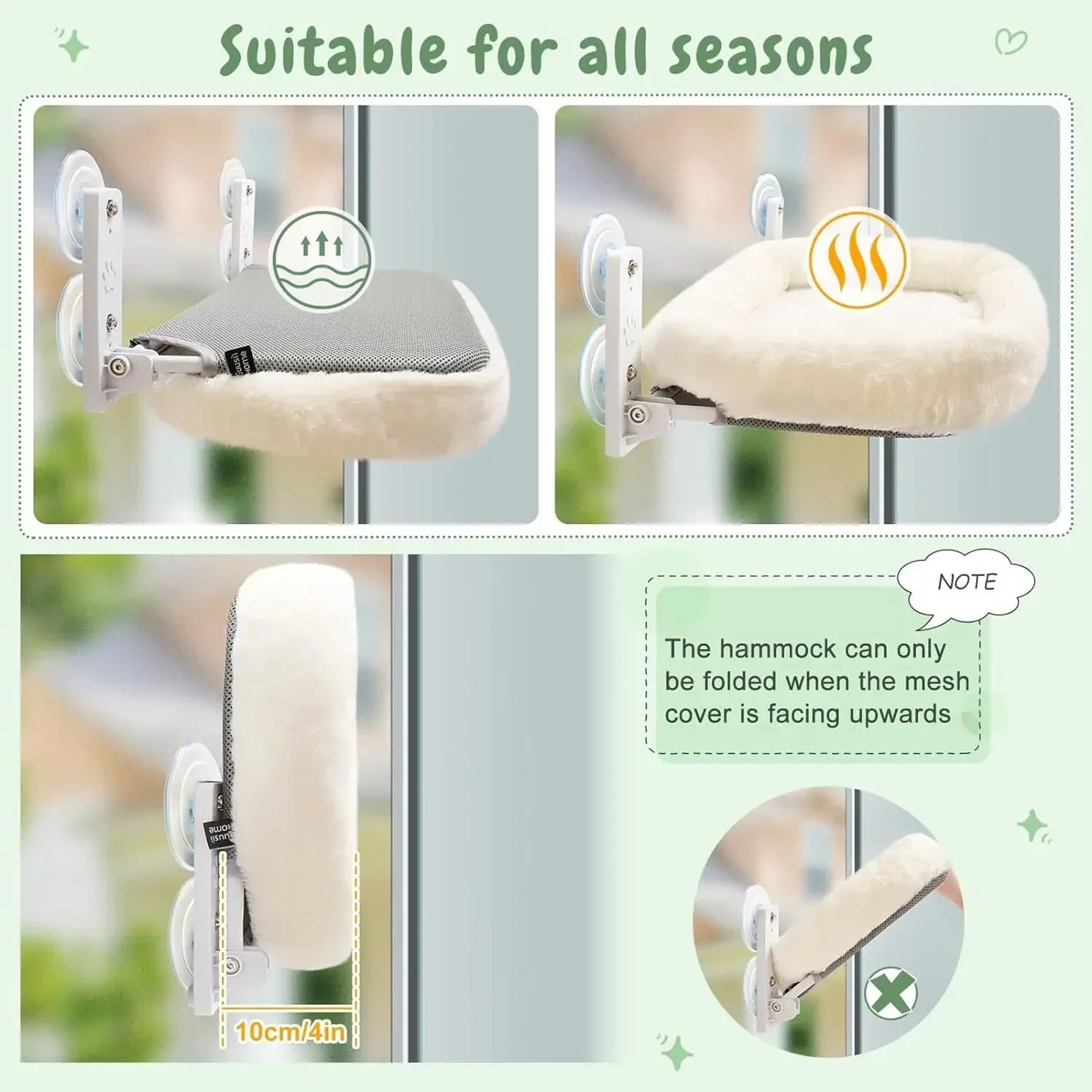 SunnyView Cat Window Hammock With Suction Cup Perch 3