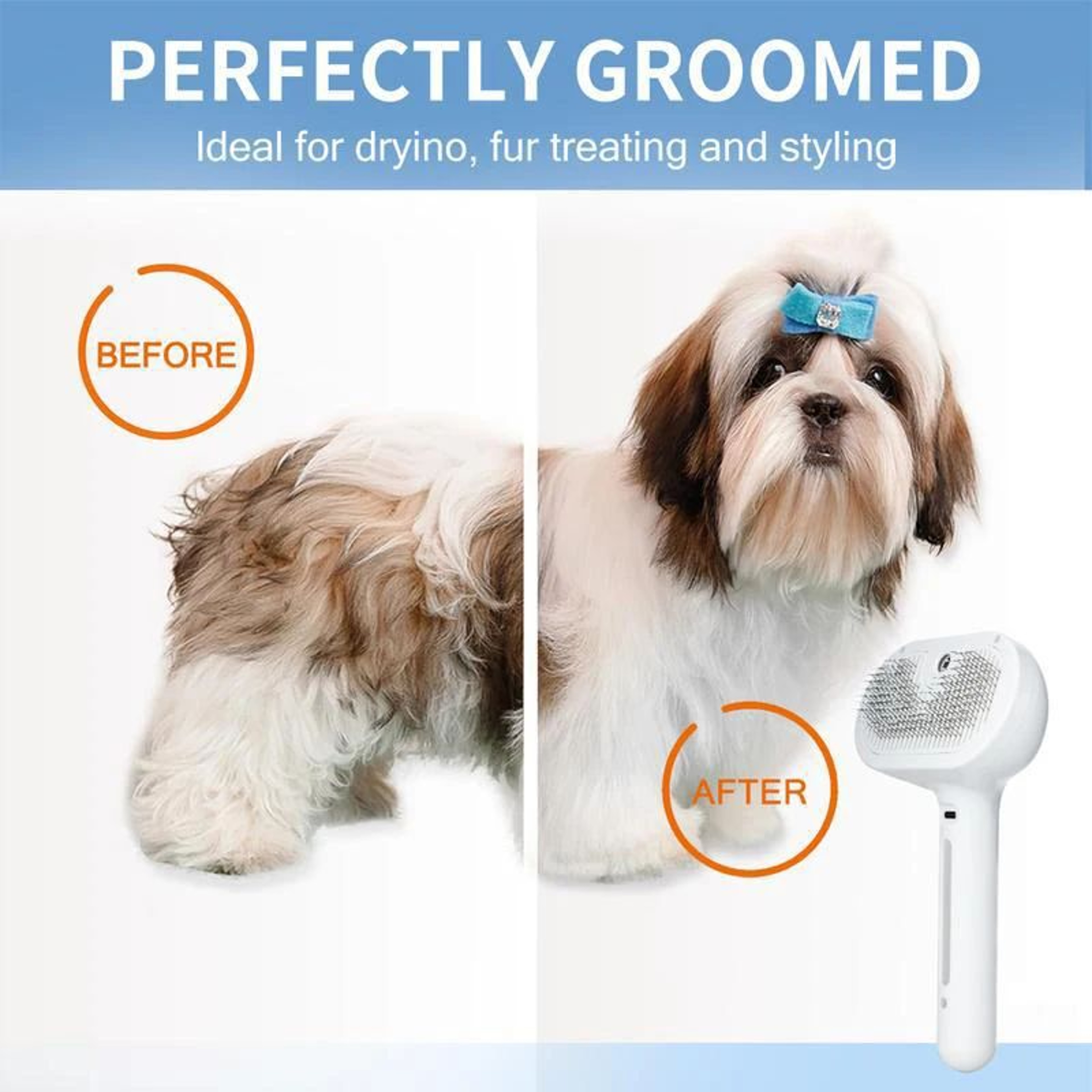 PetSteam Grooming Brush For Dogs  Cats With Spray Massage Comb 2