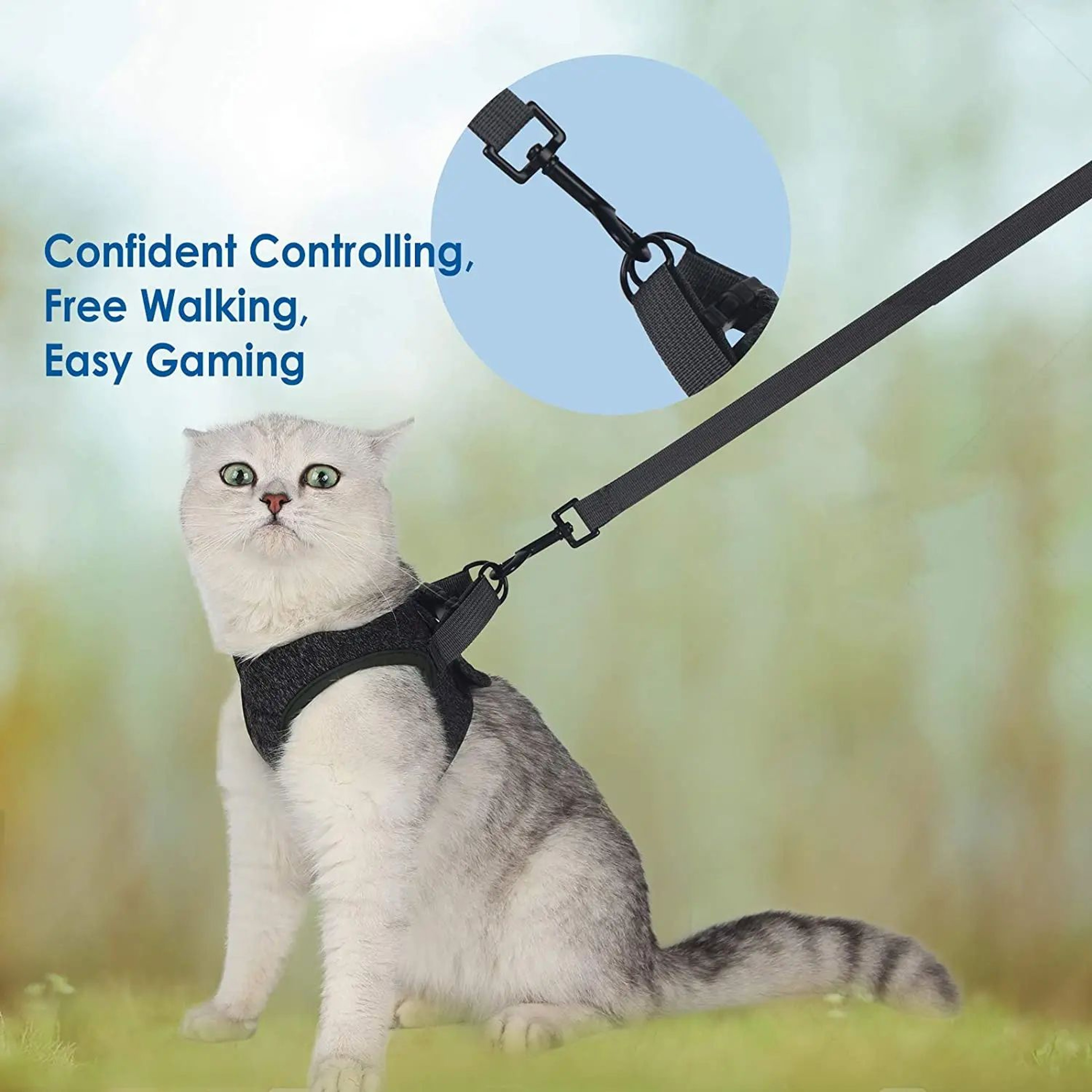 PurrSafe Adjustable Cat Harness And Leash Set For Kittens  Small Cats 2