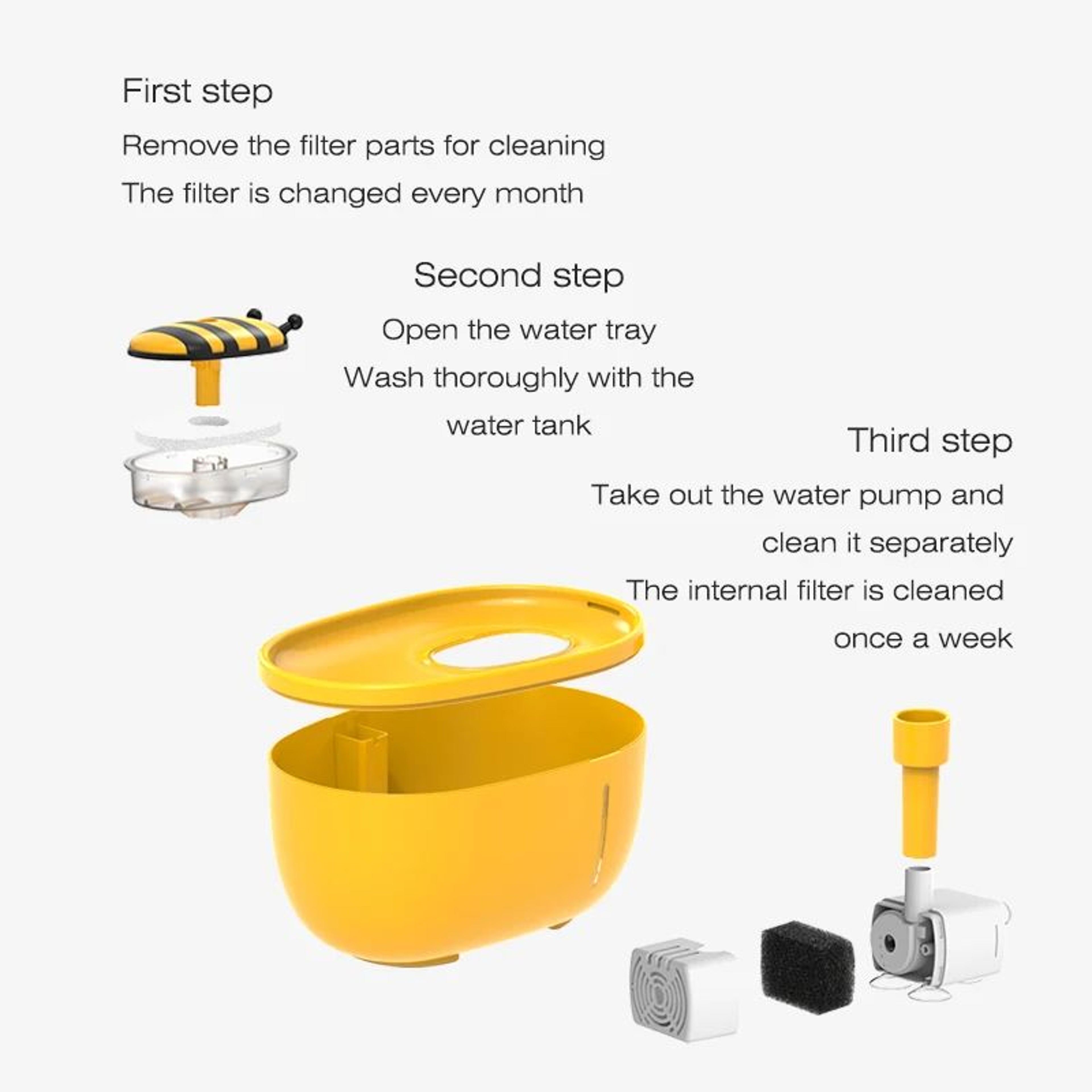 FreshFlow 2L Quiet Cat Water Fountain With USB Filter System 4