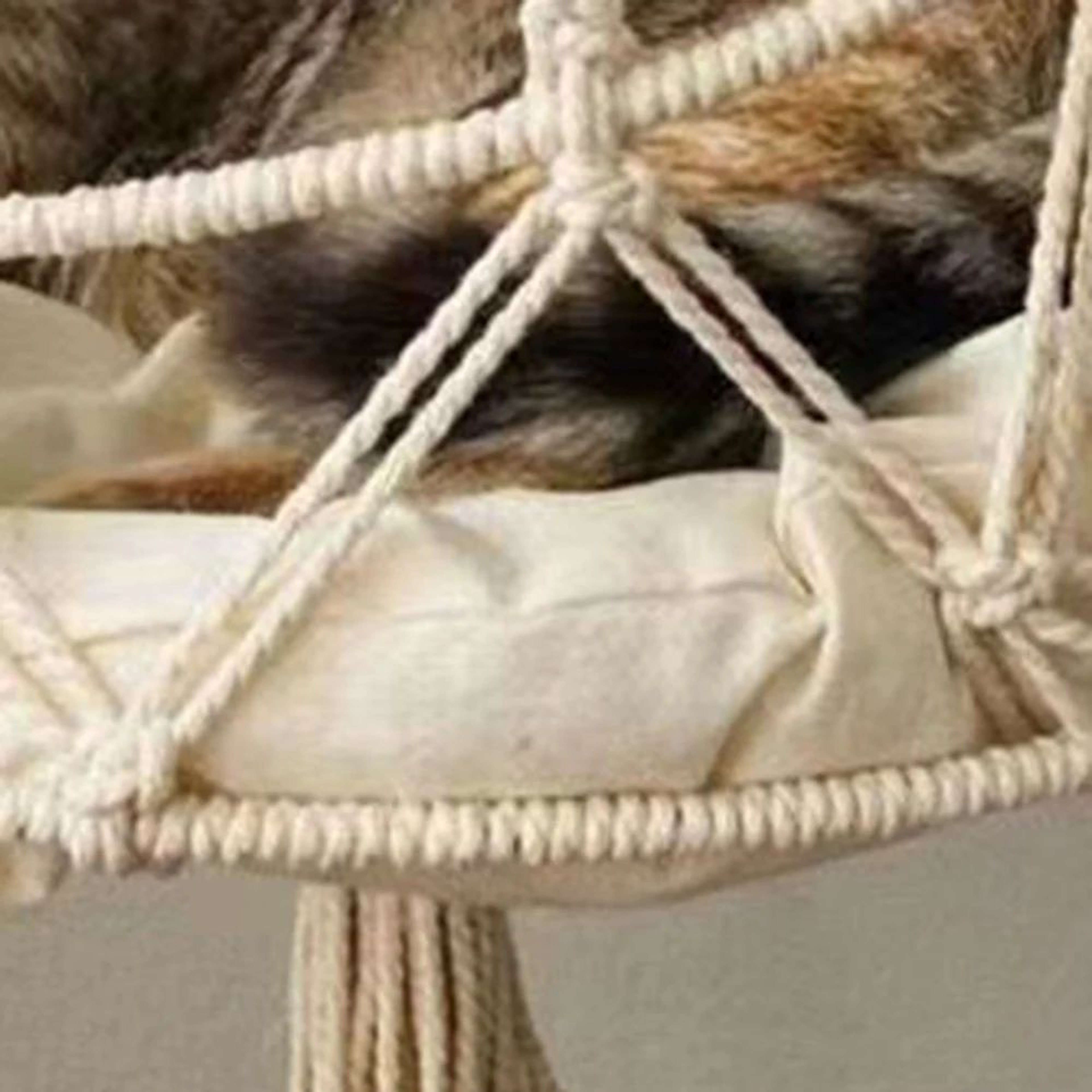 Boho Handwoven Hanging Cat Hammock Bed 5