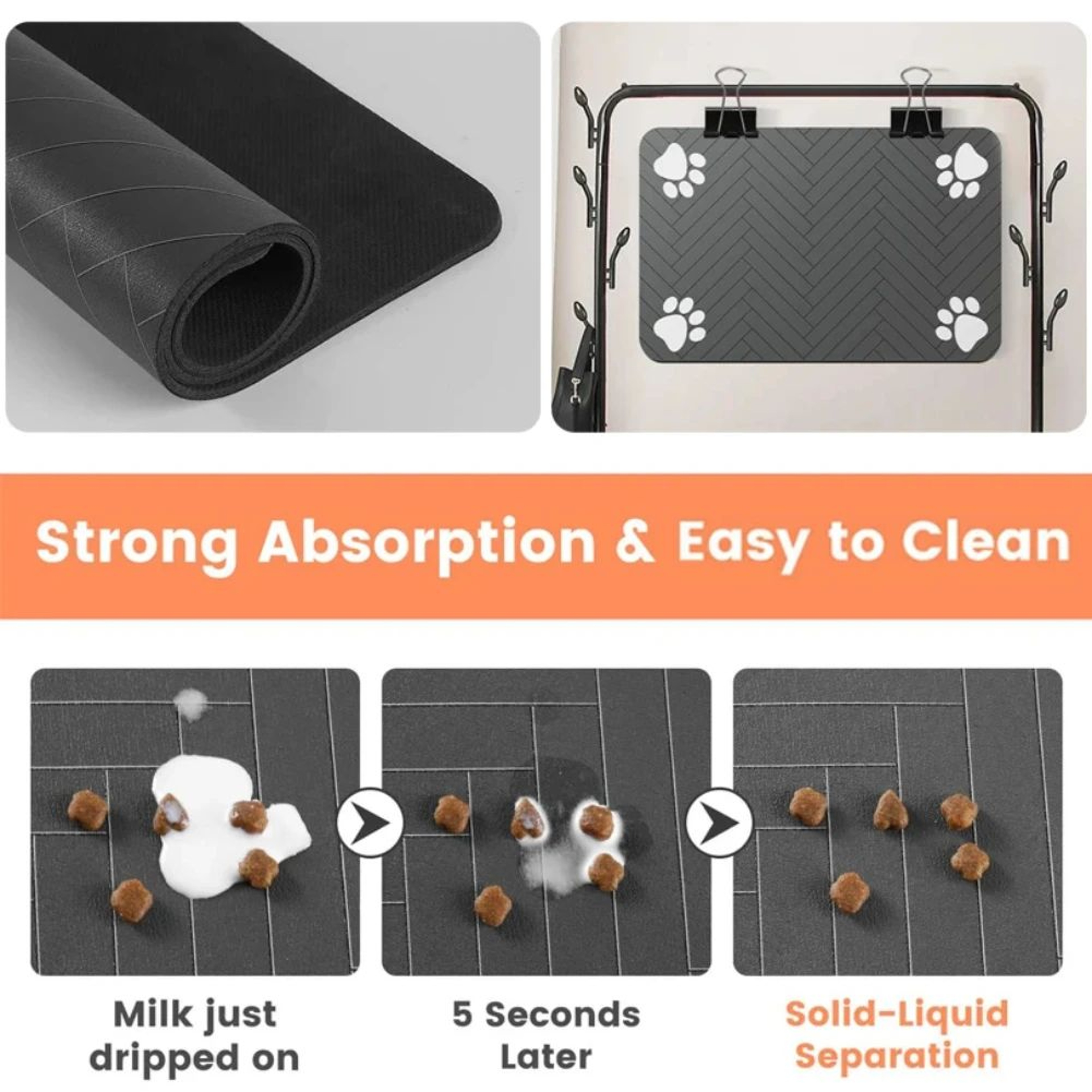 QuickDry Pet Feeding Mat For Dogs And Cats  Absorbent Waterproof Bowl Placemat 3