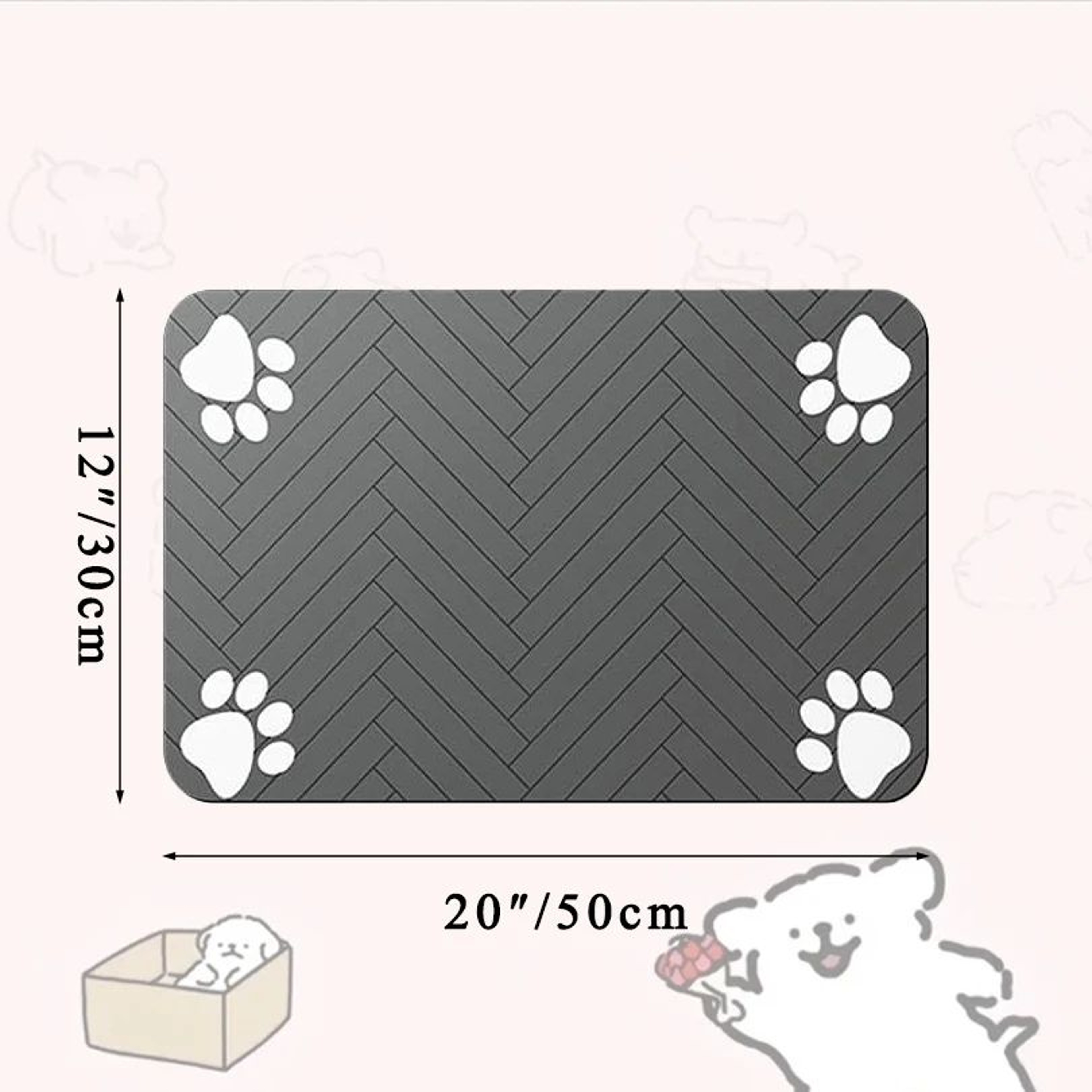 QuickDry Pet Feeding Mat For Dogs And Cats  Absorbent Waterproof Bowl Placemat 7
