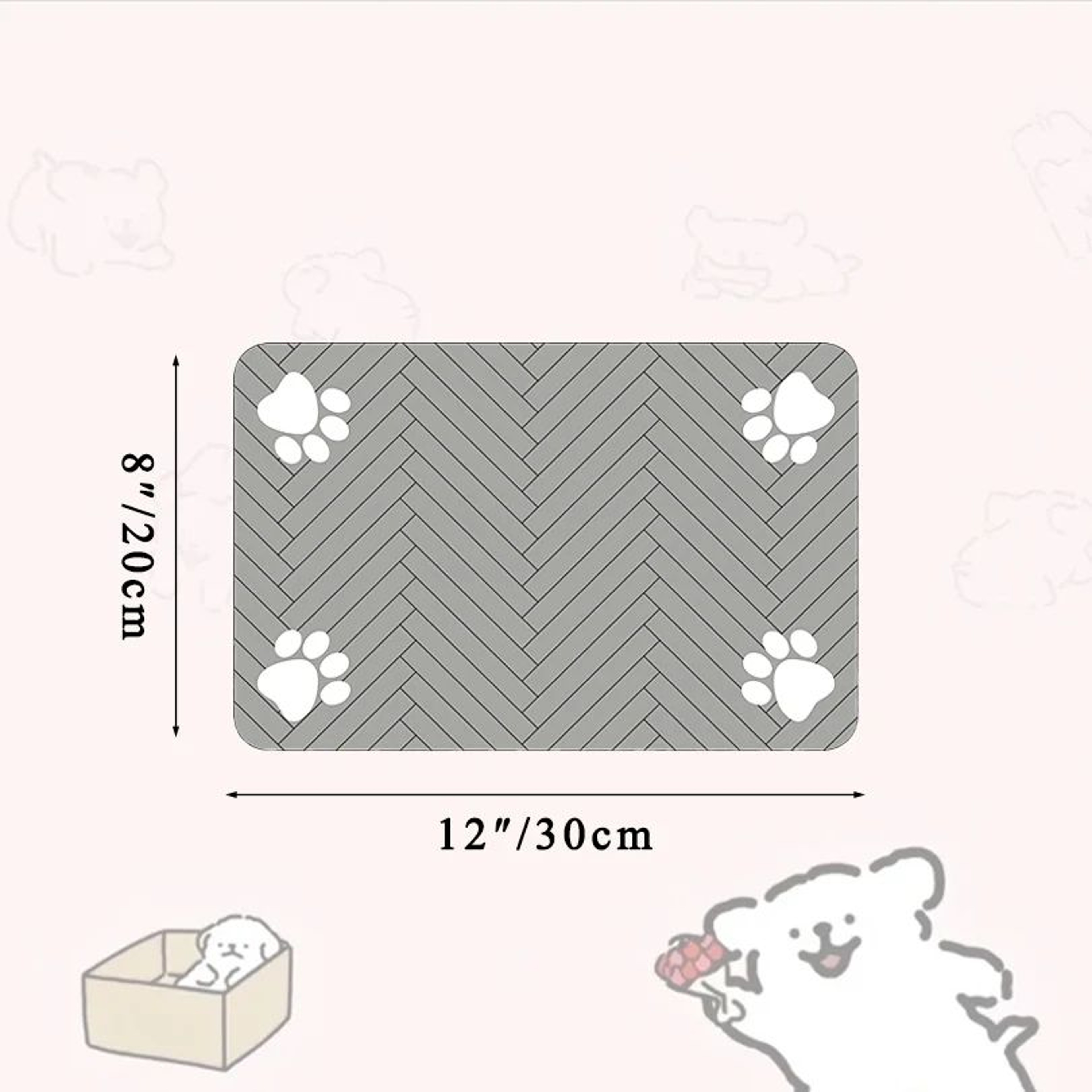QuickDry Pet Feeding Mat For Dogs And Cats  Absorbent Waterproof Bowl Placemat 9