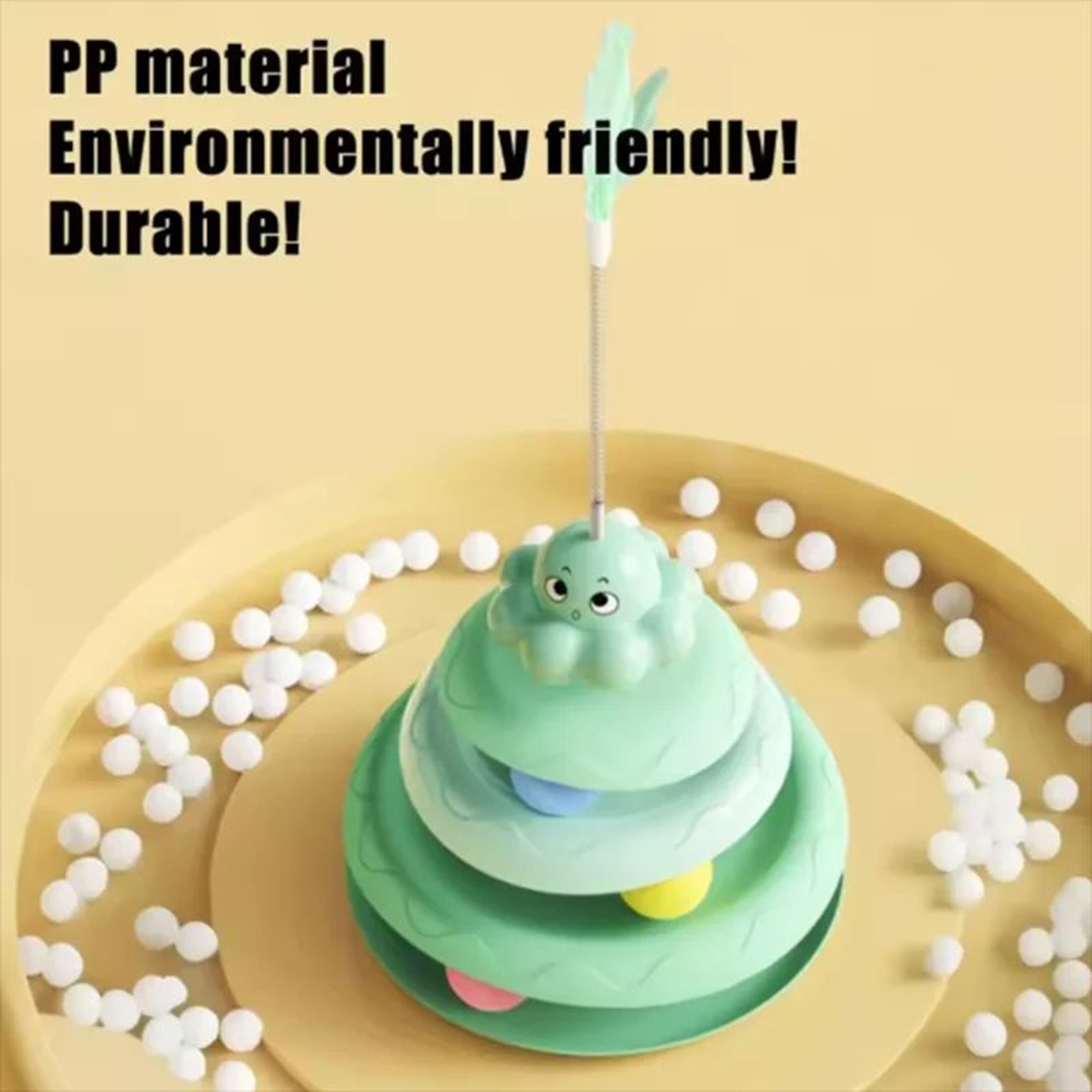 3Tier Interactive Cat Toy Turntable With Feather Teaser 3