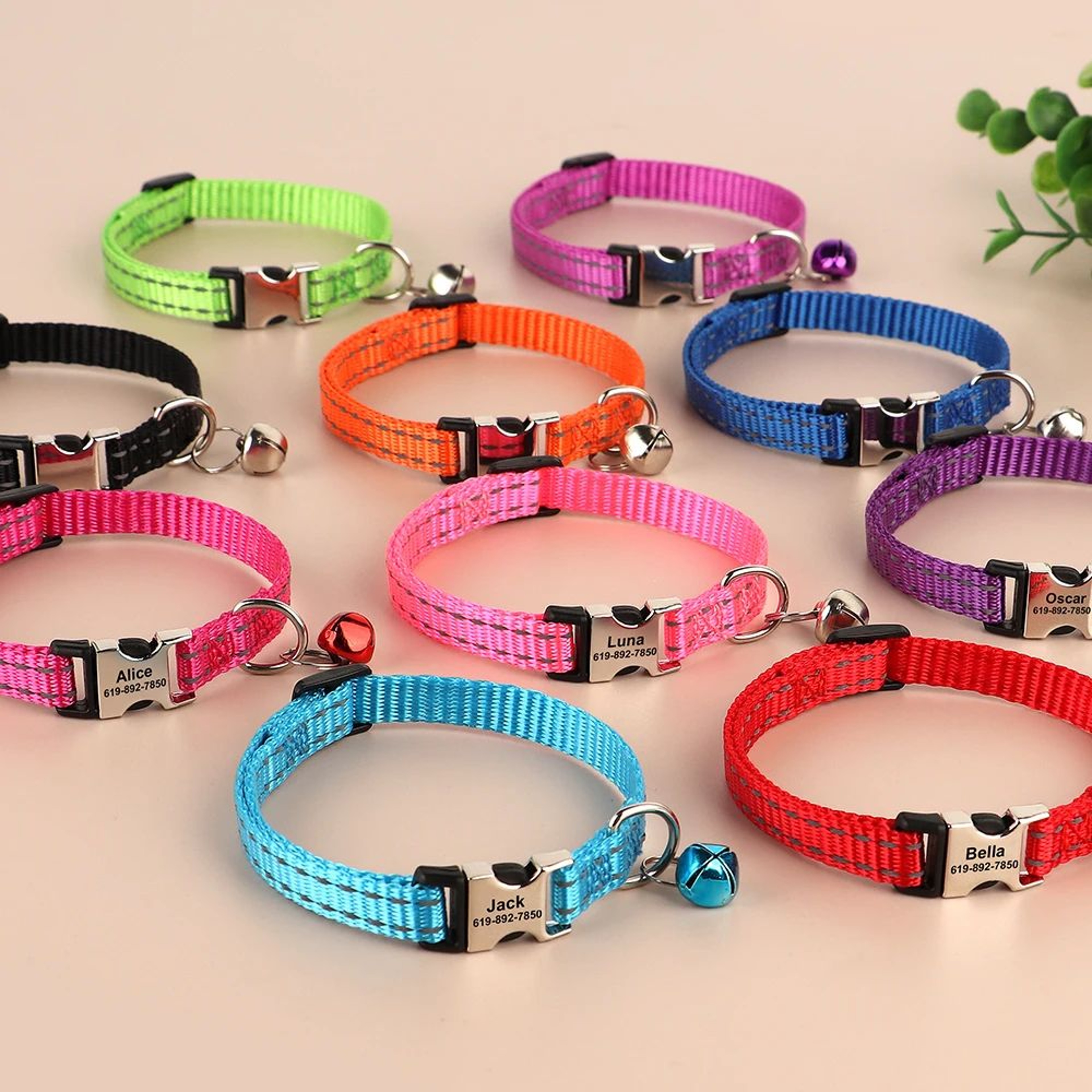 Personalized Reflective Nylon Cat Collar For Cats And Small Dogs 2