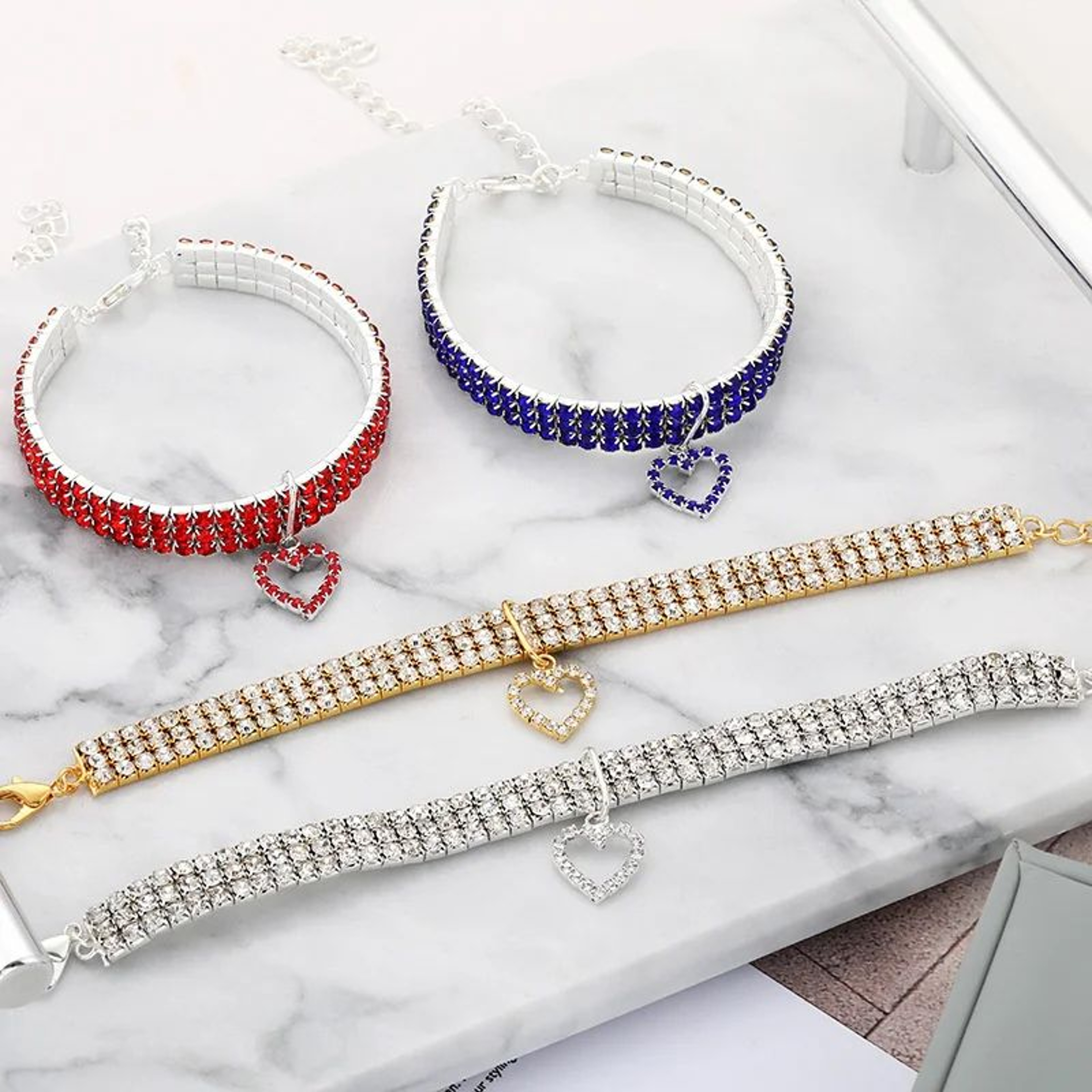 SparkleFit Rhinestone Pet Collar For Cats  Small Dogs 1