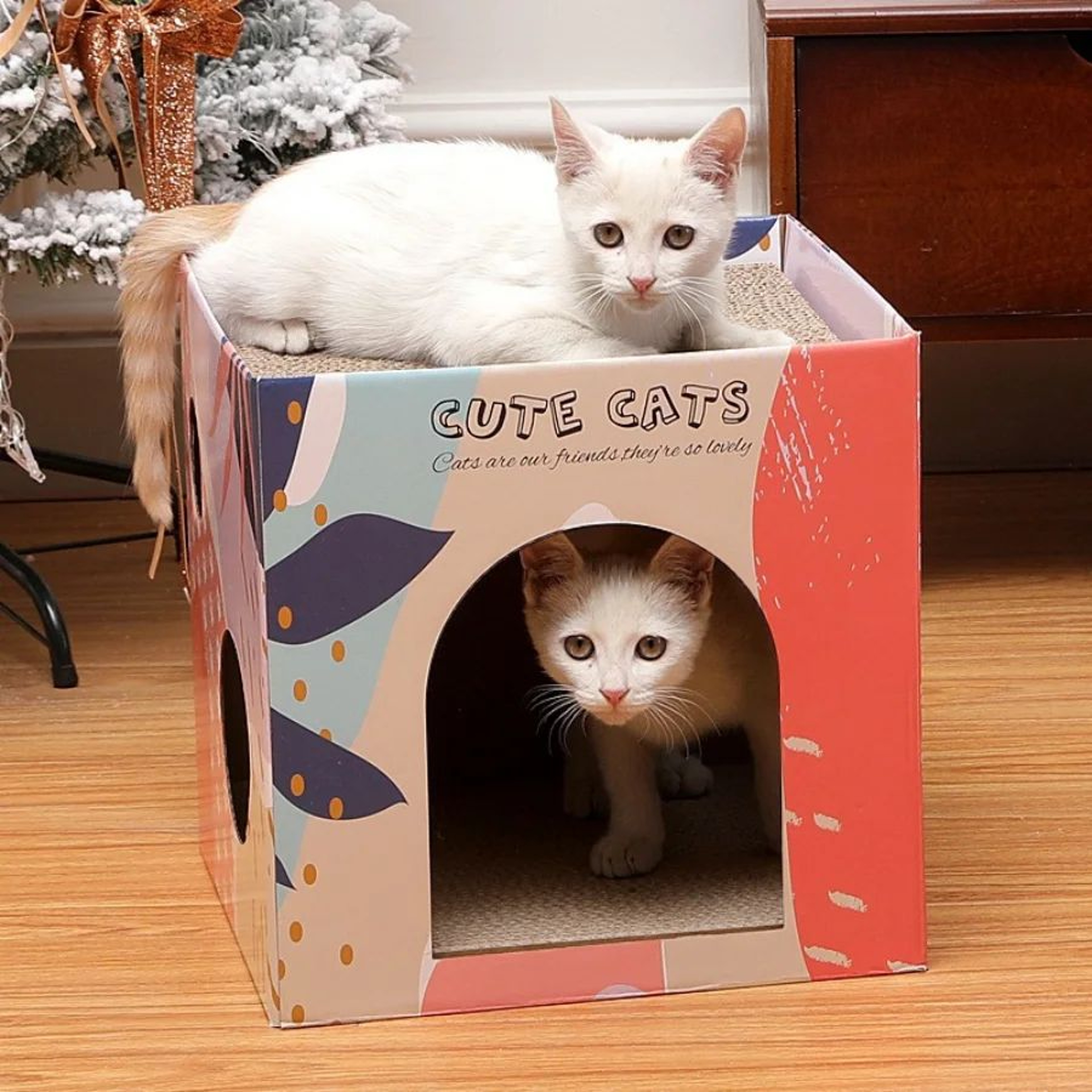 CozyPaws DoubleLayer Cat Scratching House  Cardboard Cat Condo 0