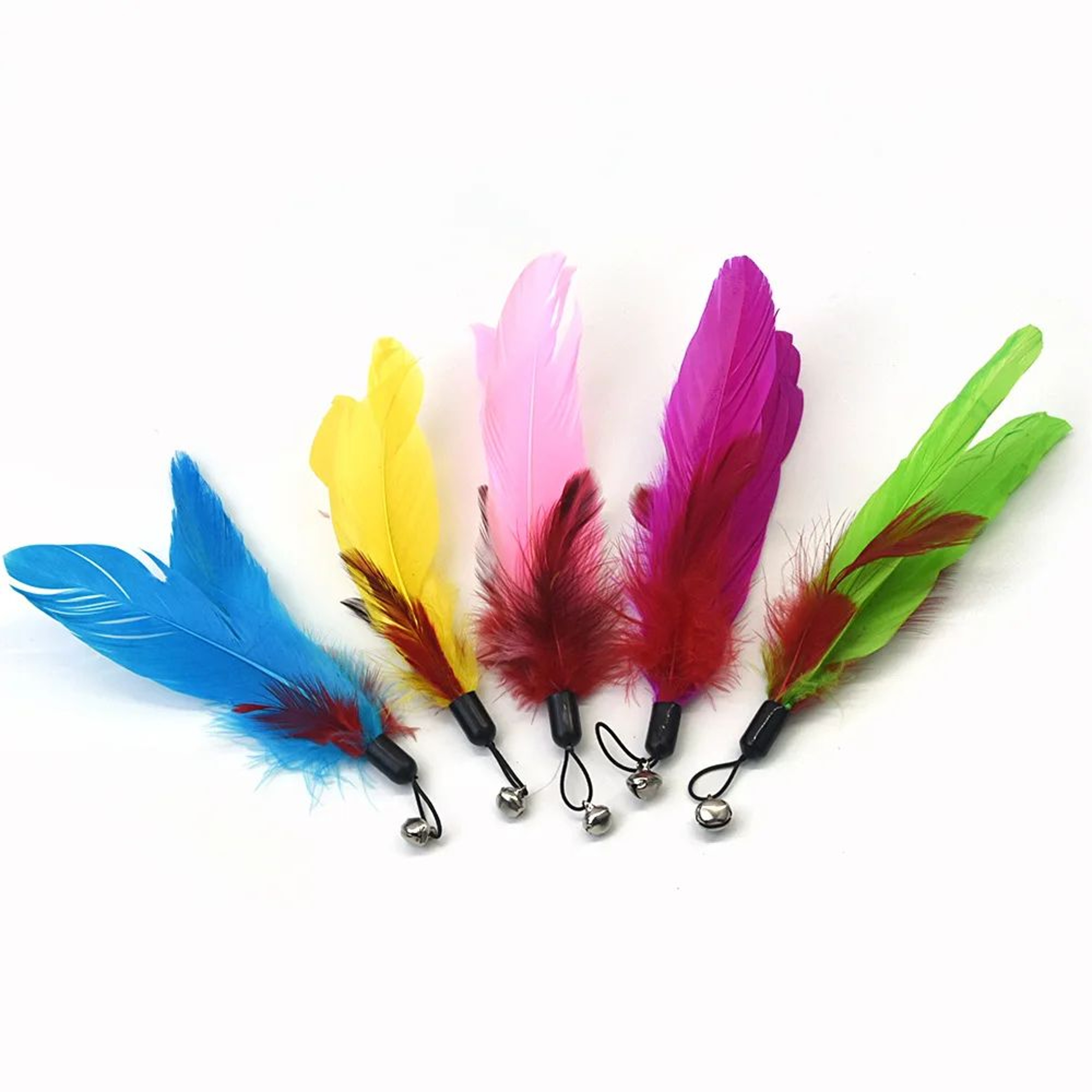 Retractable Cat Feather Teaser Wand With Bells 2