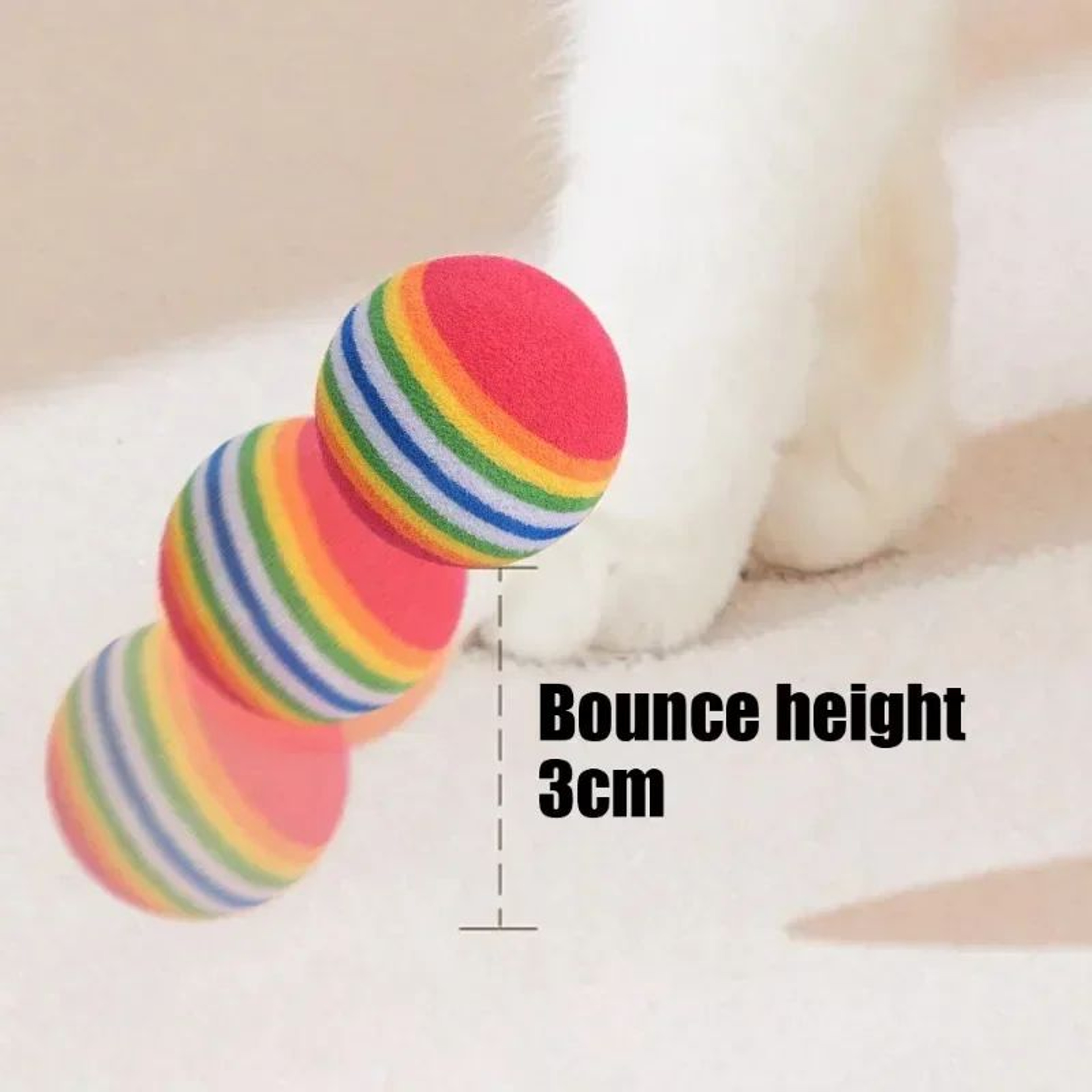 Rainbow Bounce Pet Toy Balls  Soft EVA Interactive Cat Toys  Dog Training Play Balls 4