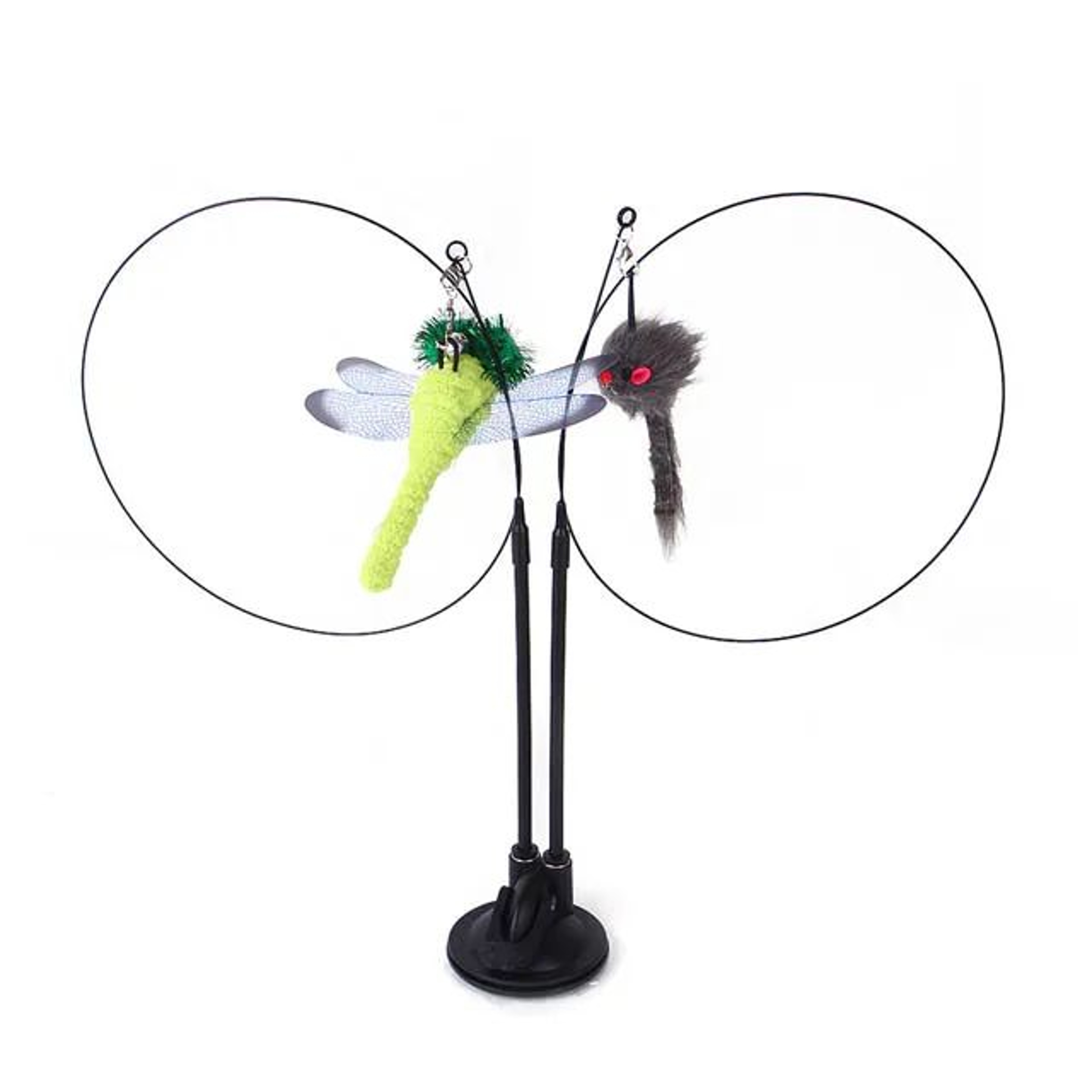 PurrPlay Suction Cup Cat Wand Toy With Feather Mouse Teaser  Bell 13