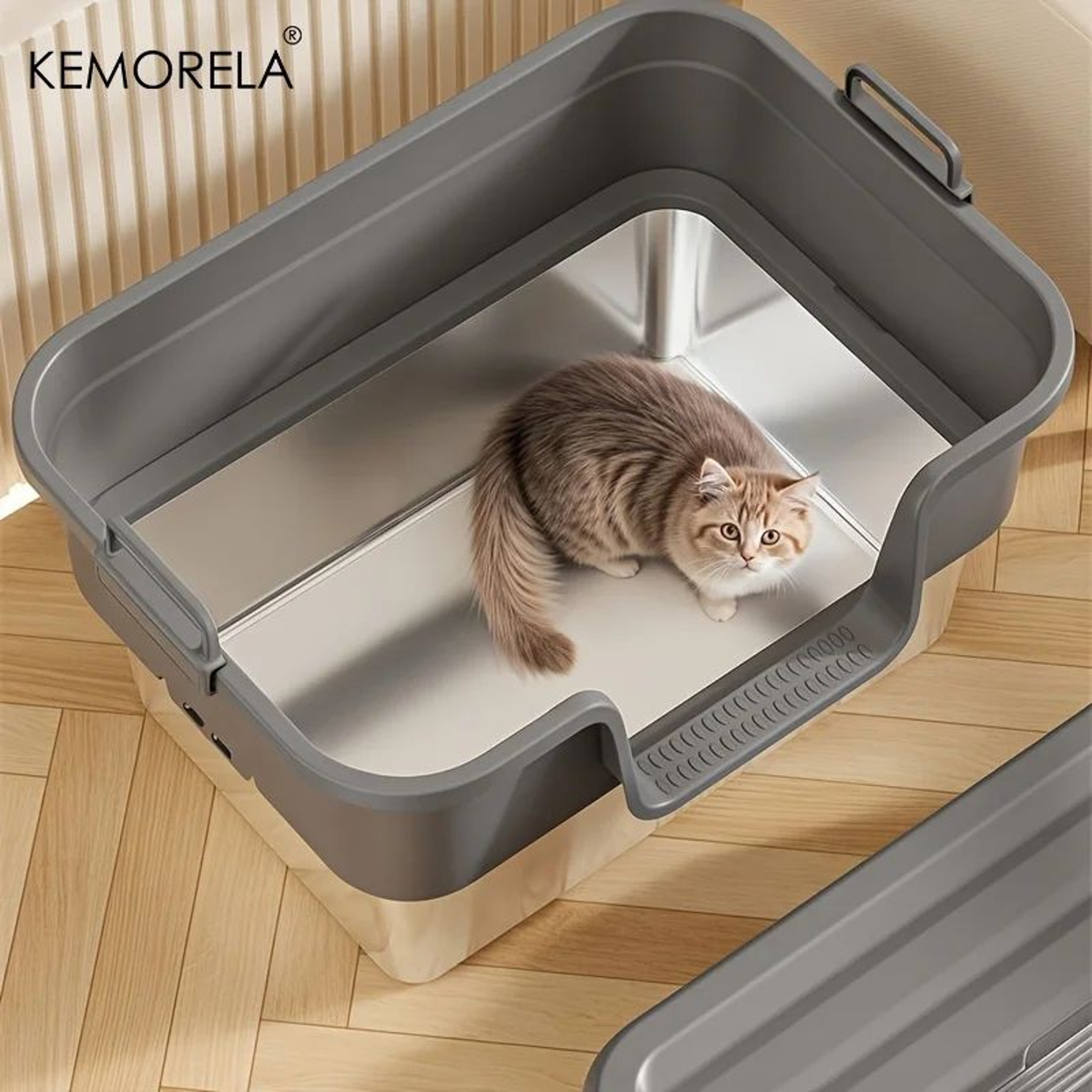 XL Stainless Steel Cat Litter Box With Enclosed OdorControl Design For Large Cats  MultiCat Homes 2