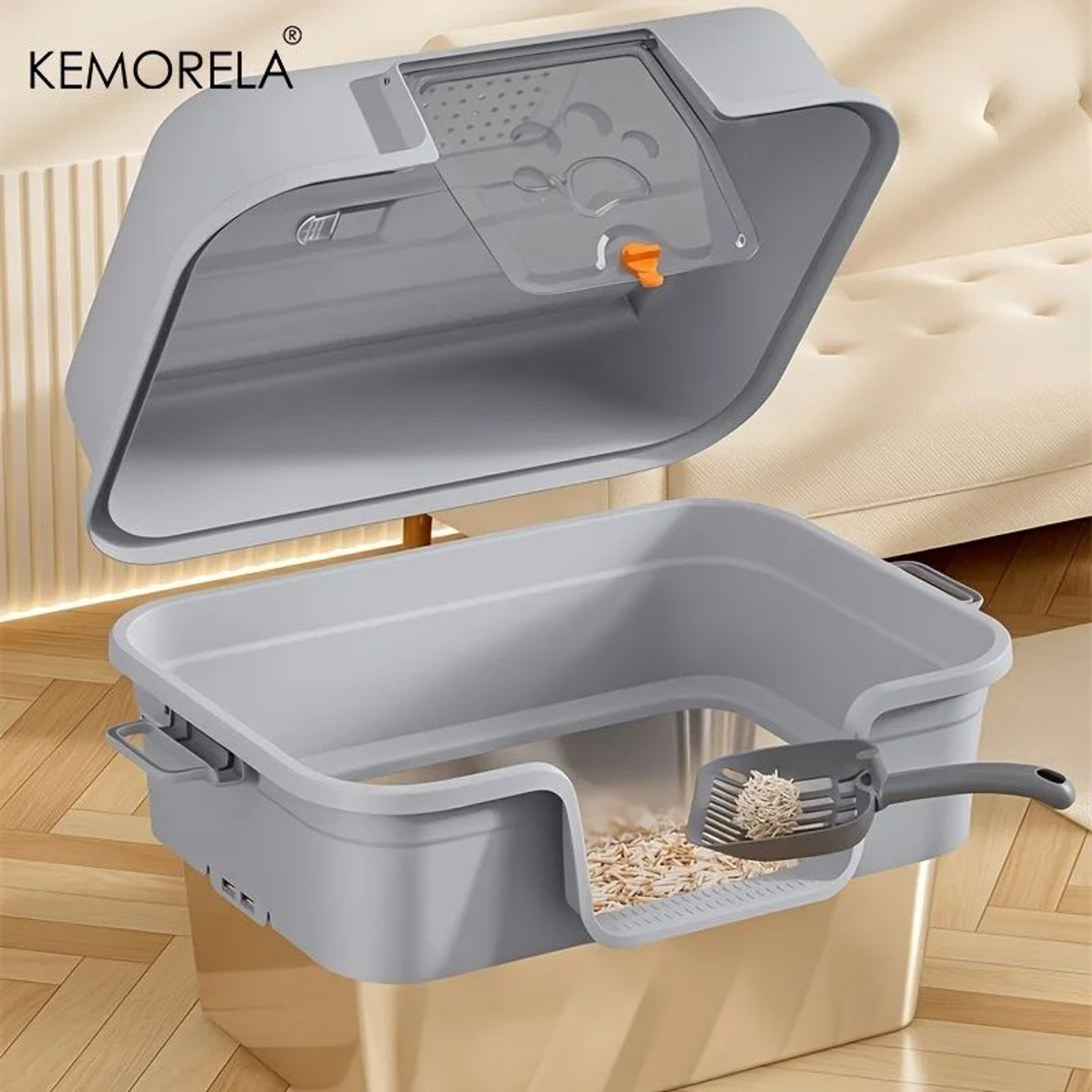 XL Stainless Steel Cat Litter Box With Enclosed OdorControl Design For Large Cats  MultiCat Homes 3