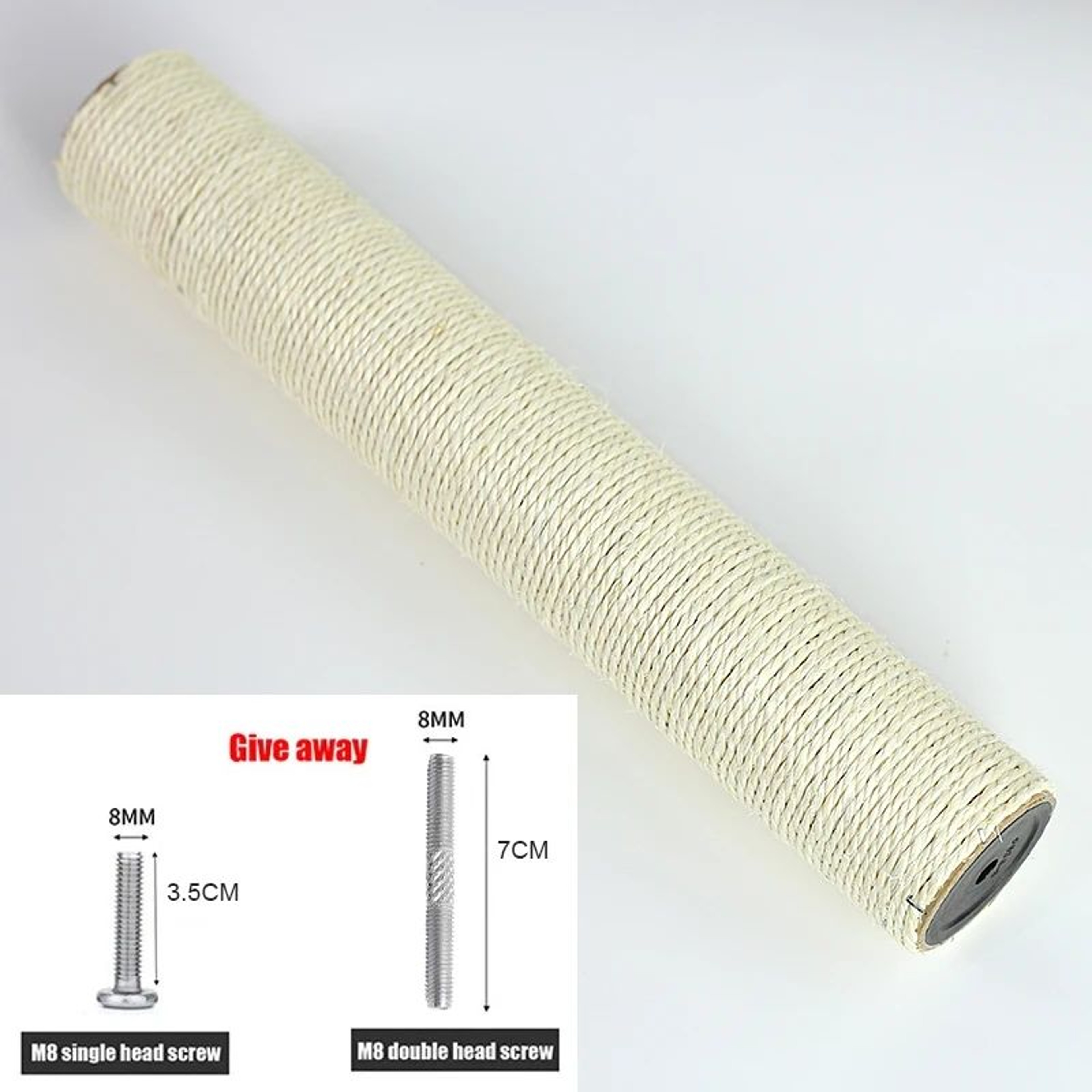 Cat Scratching Post Replacement With Natural Sisal And M8 Screw Fit 9