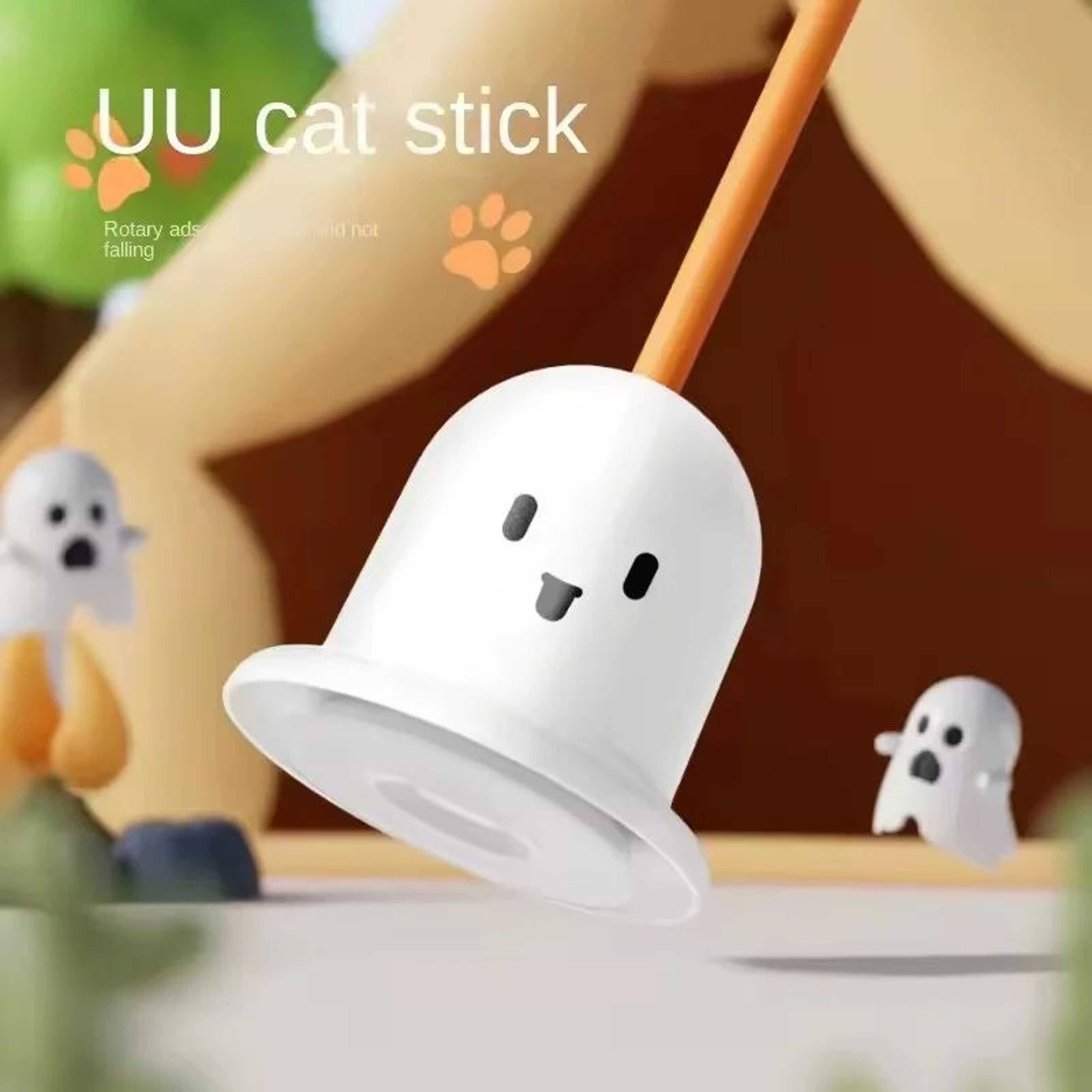 Suction Cup Cat Feather Wand Toy With Bell For Interactive SelfPlay 2